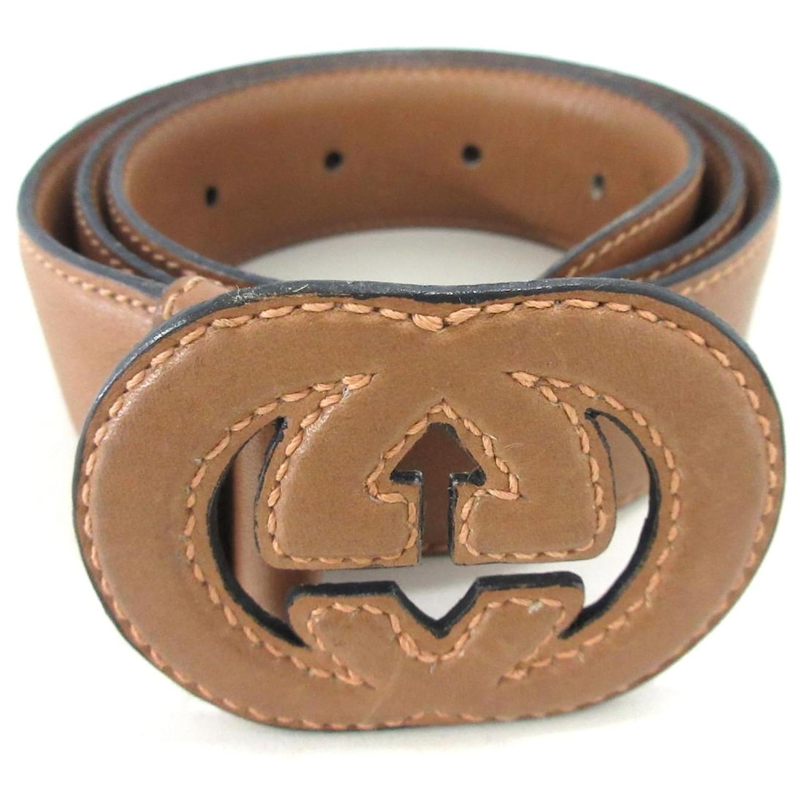GUCCI Belt Brown Leather ref.421070 Joli Closet