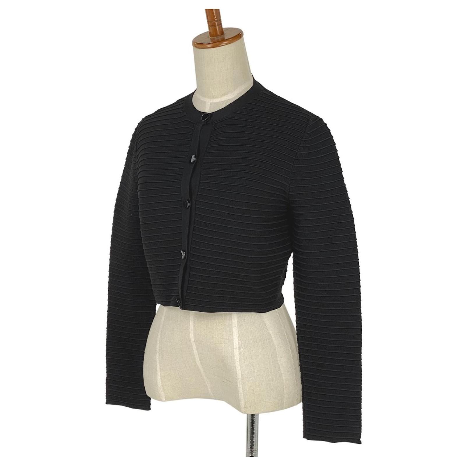Usato] GUCCI cardigan in maglia con bordo manica lunga collo rotondo  girocollo cardigan nero Raggio ref.421444 - Joli Closet