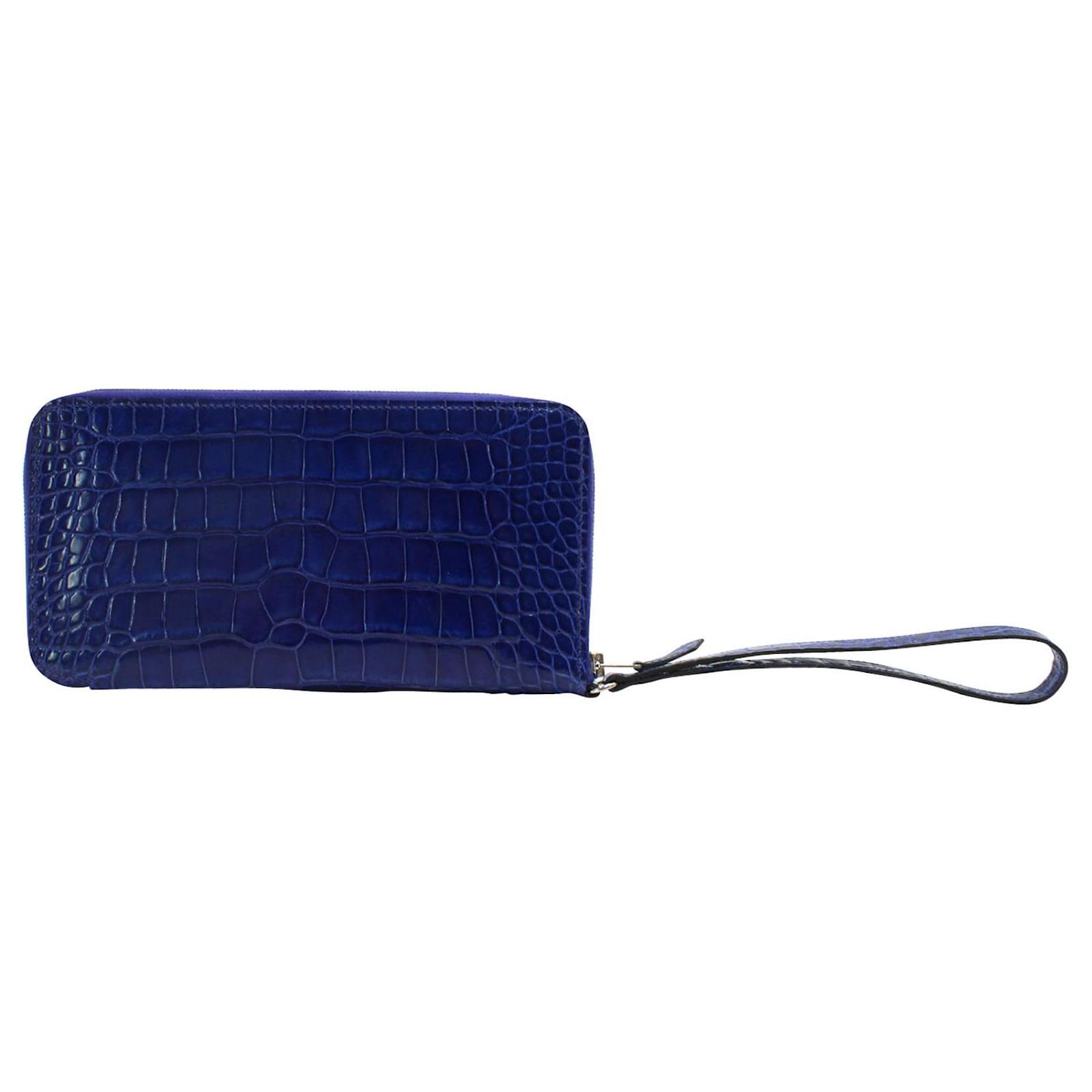 Hermès Cartera Azap de azul eléctrico con correa Cuero ref.421815 - Closet