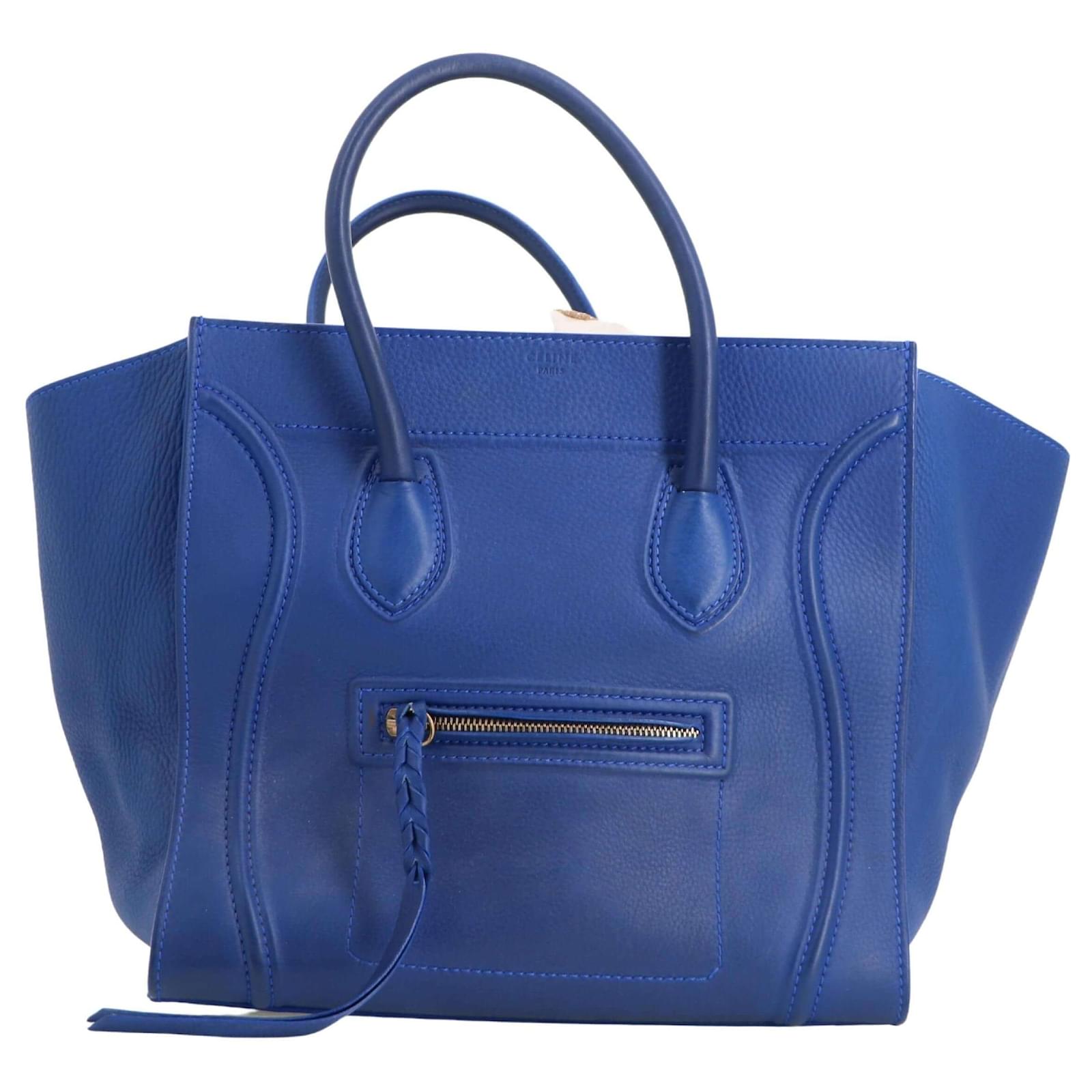 Céline Luggage Blue Pony-style calfskin ref.421922 - Joli Closet