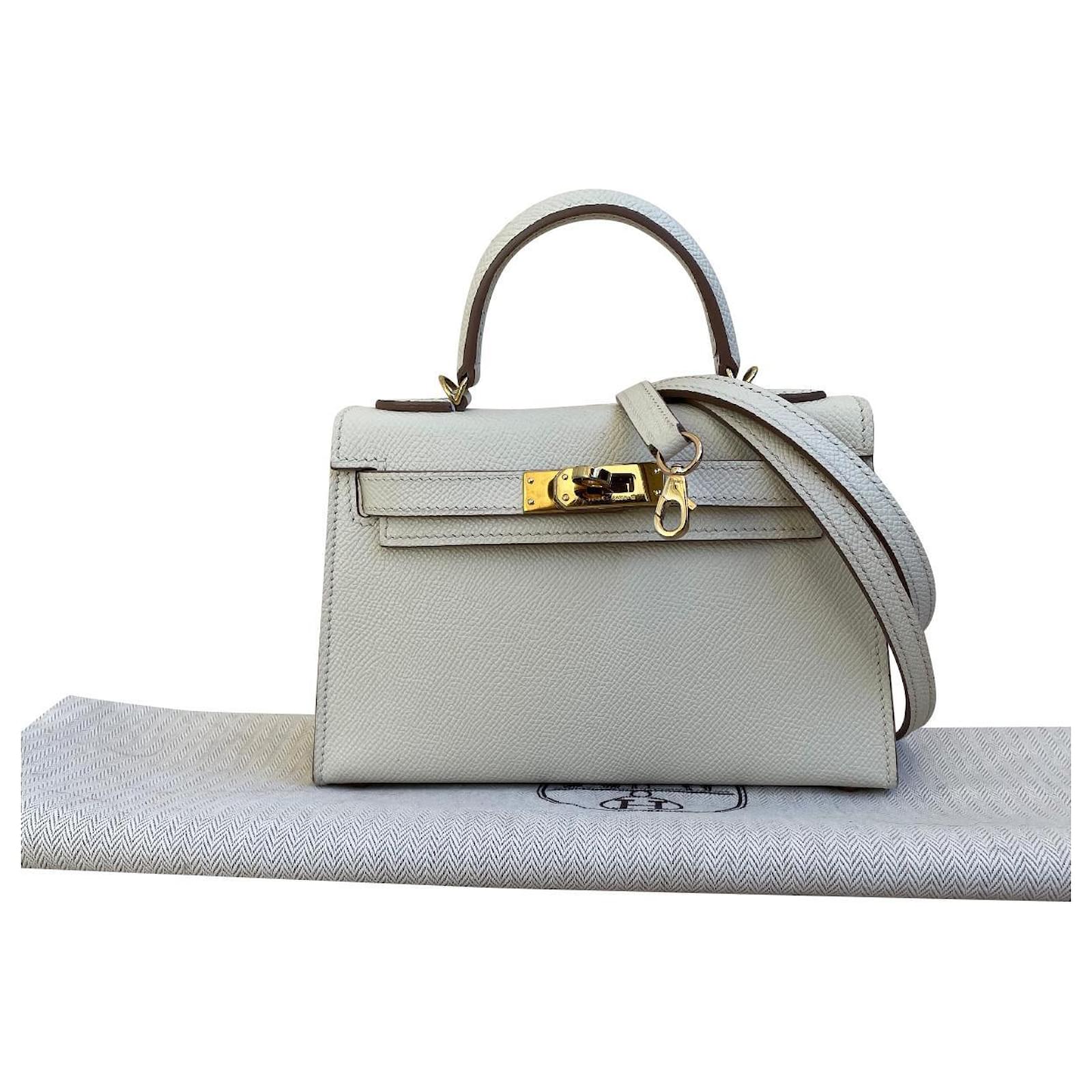 Hermès Hermes Kelly II Mini bag in white Nata Epsom leather. ref