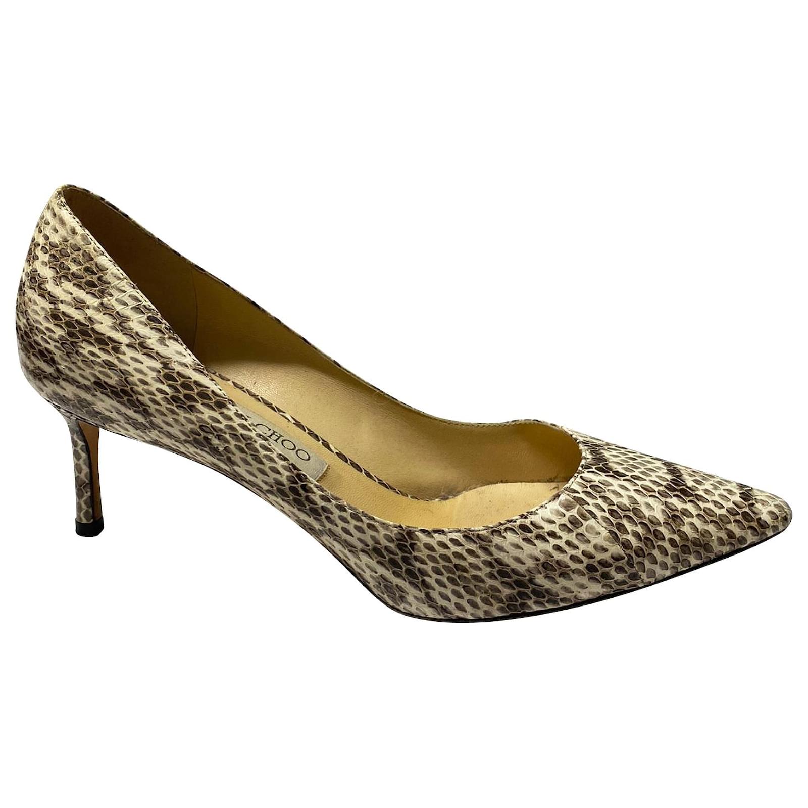 Jimmy Choo Romy Heels in Multicolor Snakeskin Python print