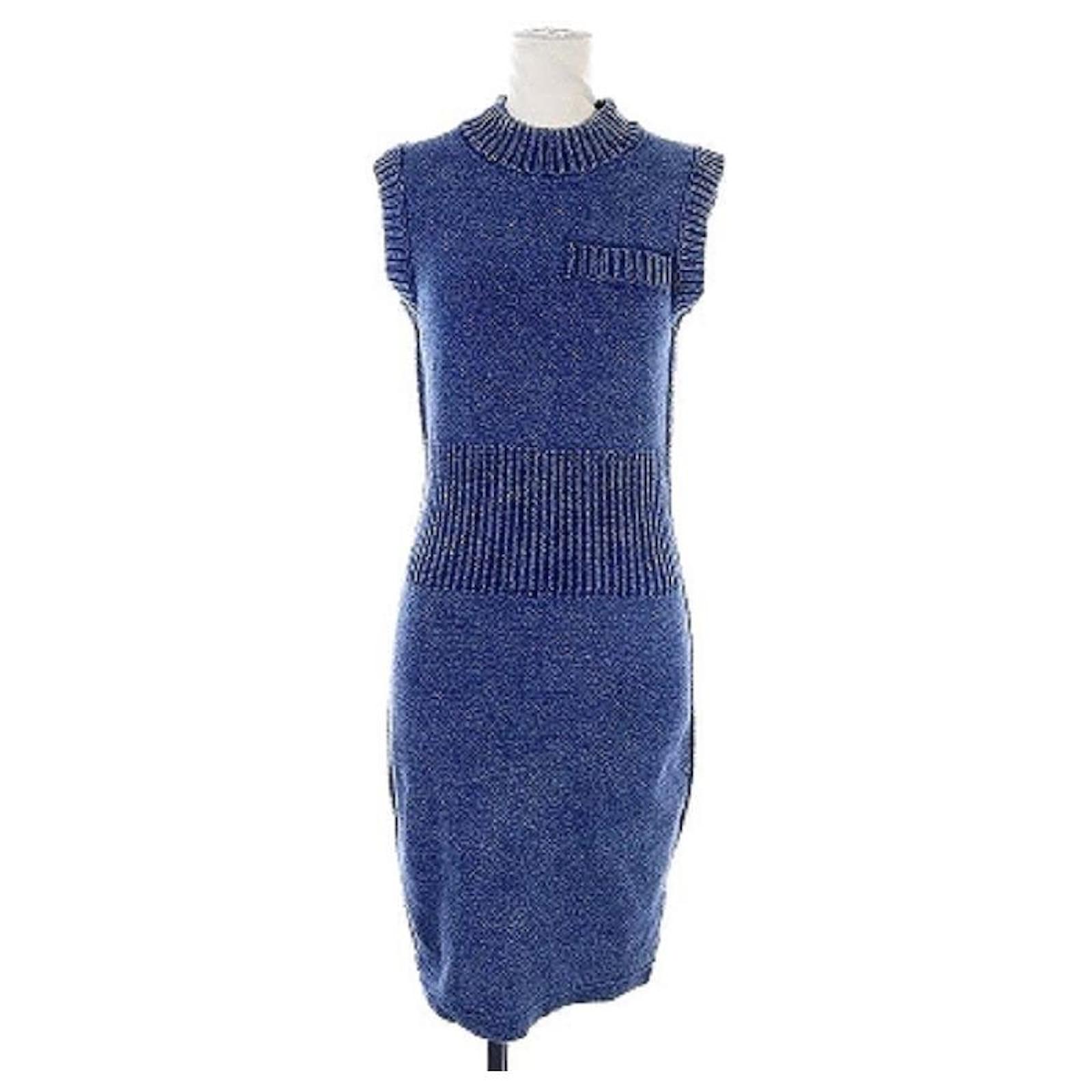 Used]) T by Alexander Wang Knit Dress Mini Sleeveless Cotton S