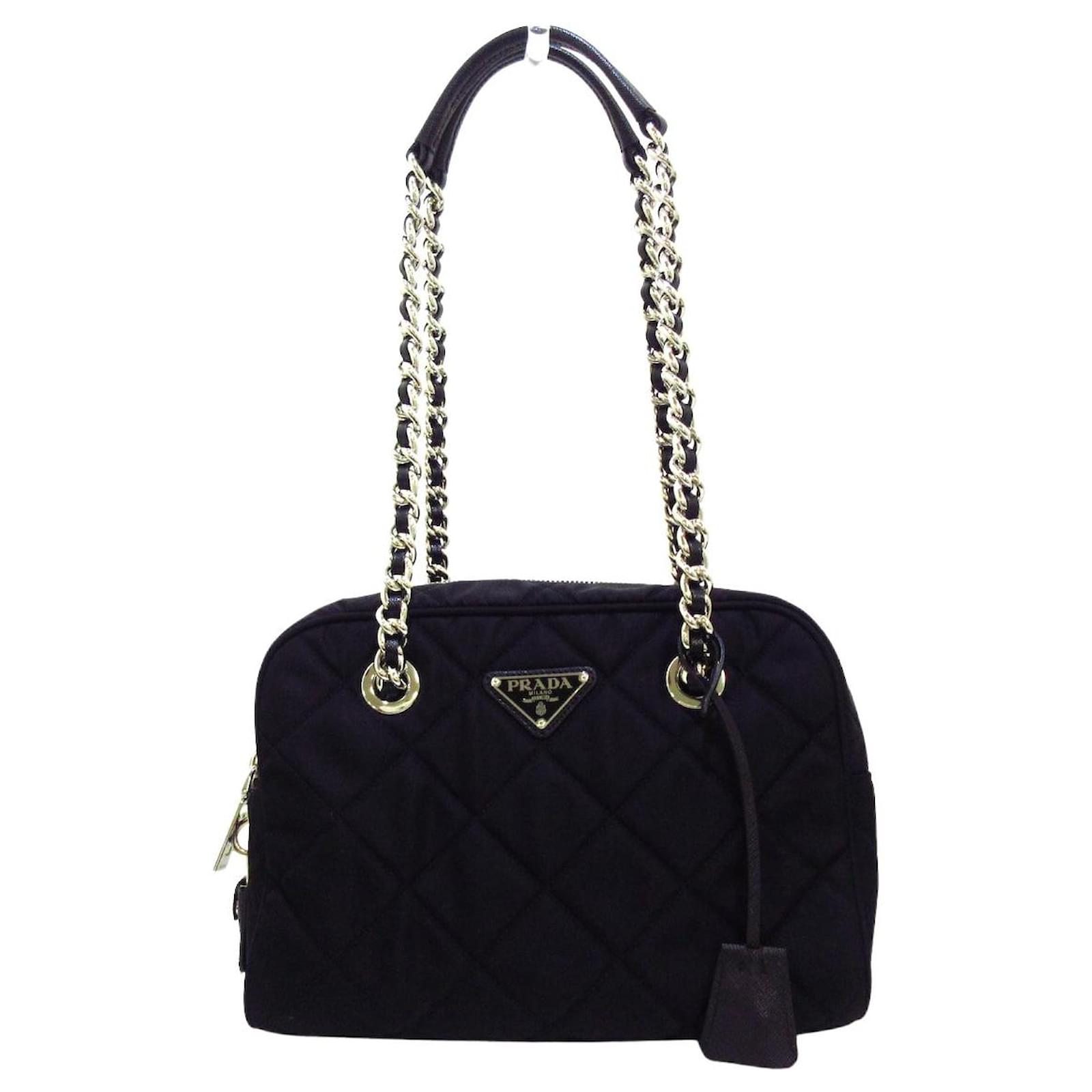 バッグ 90s PRADA llic black shoulder bag Prada Shoulder Bag with Pouch