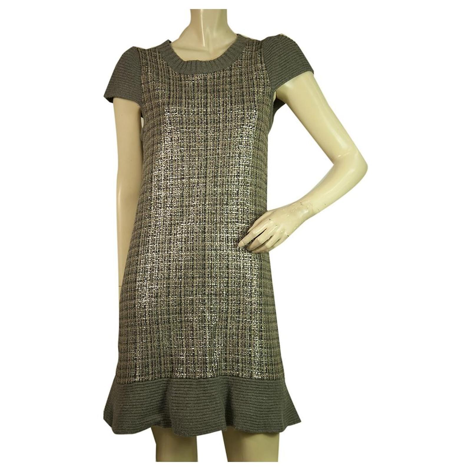 Red Valentino Valentino Red Gray Tweed Knit Sleeves & Hemline Cashmere  Blend Mini Dress Grey Wool ref.JC423255 (Sold) - Joli Closet