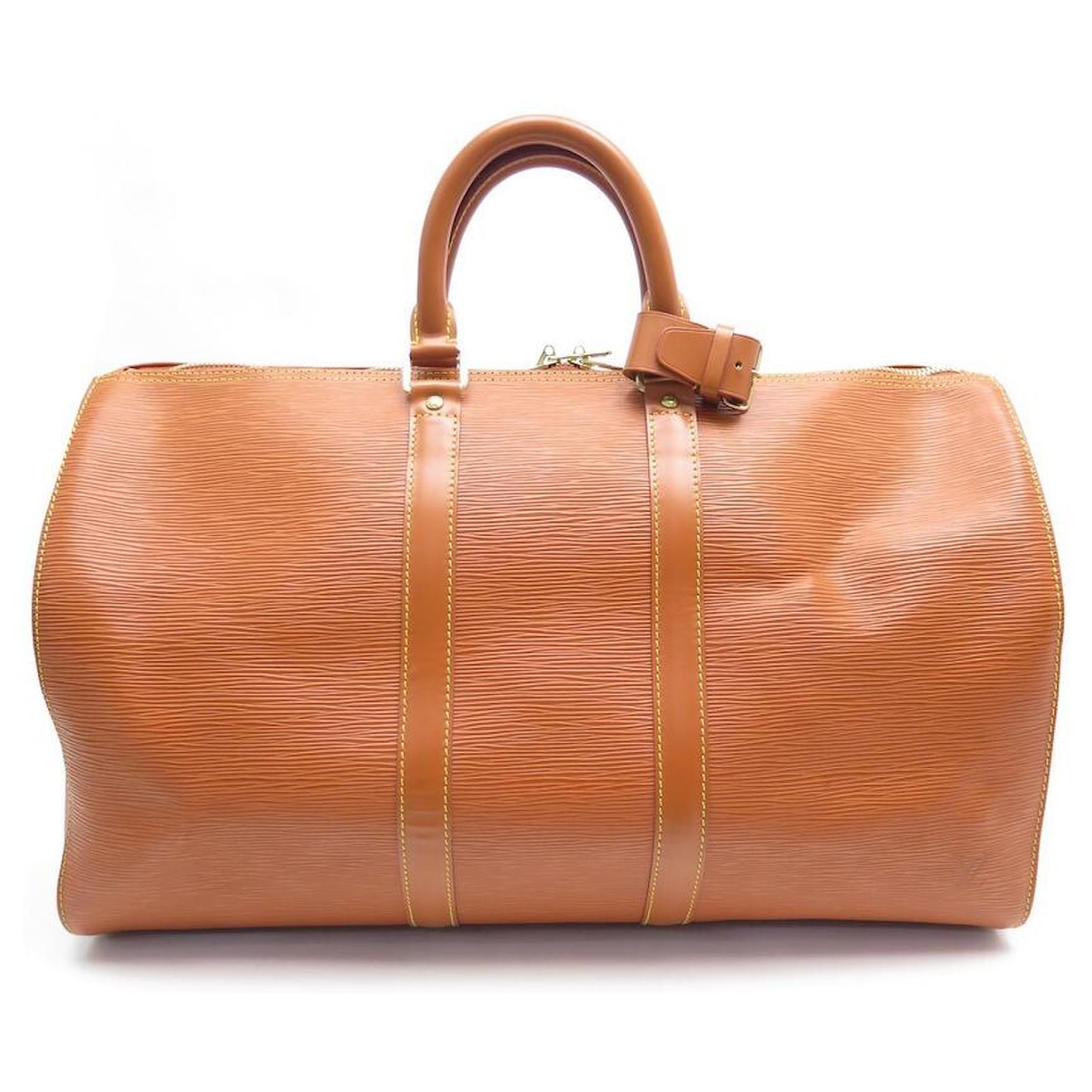 Louis Vuitton Keepall Travel Bag 45 EPI CAMEL LEATHER TRAVEL BAG Caramel  ref.423401 - Joli Closet