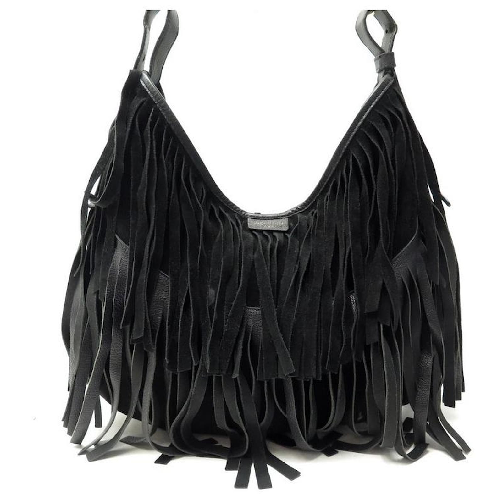 SAC A MAIN YVES SAINT LAURENT FRANGES 138962 CABAS CUIR ET DAIM