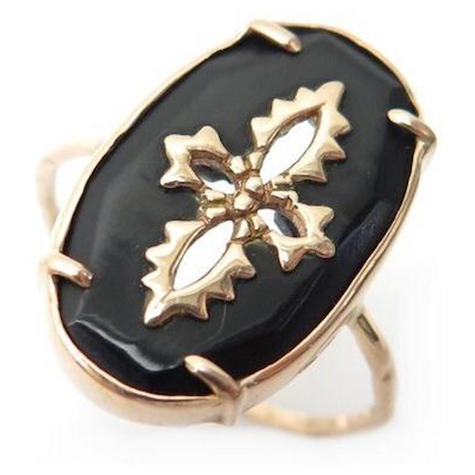 Autre Marque PASCALE MONVOISIN SUNDAY RING 53 BLACK BAKELITE