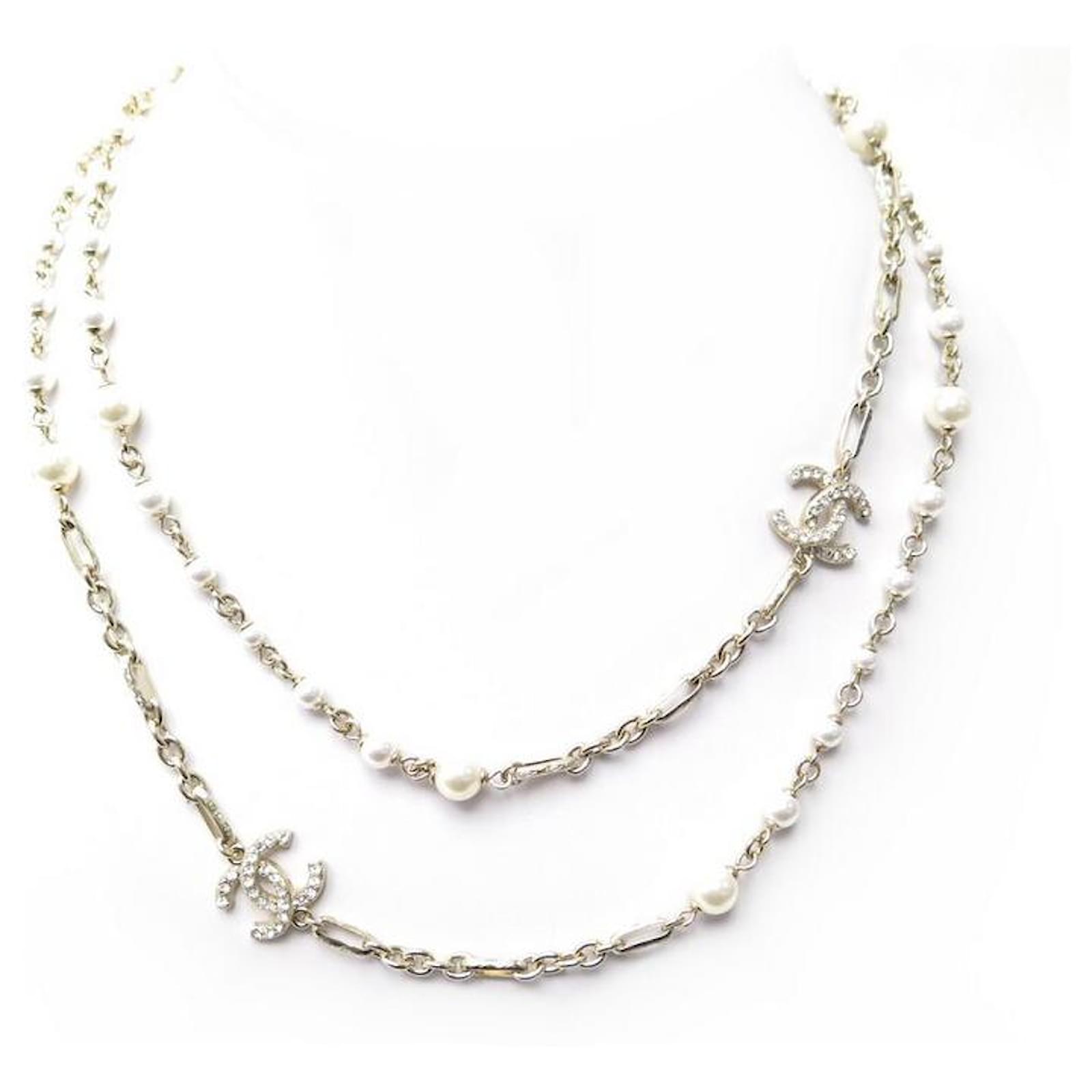 CHANEL necklace with pendant double C rhinestone  VALOIS VINTAGE PARIS