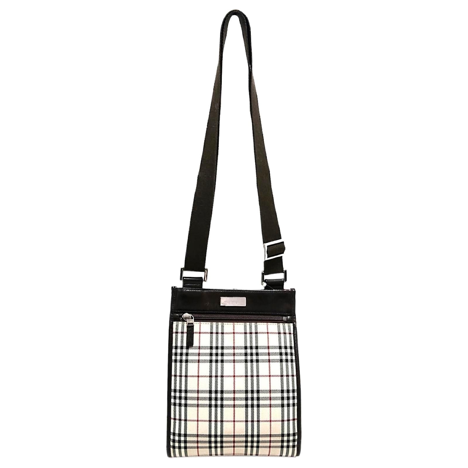 Brown Burberry Plaid Canvas Crossbody