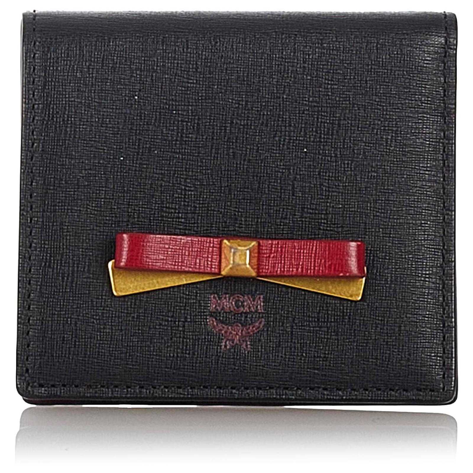 red mcm wallet