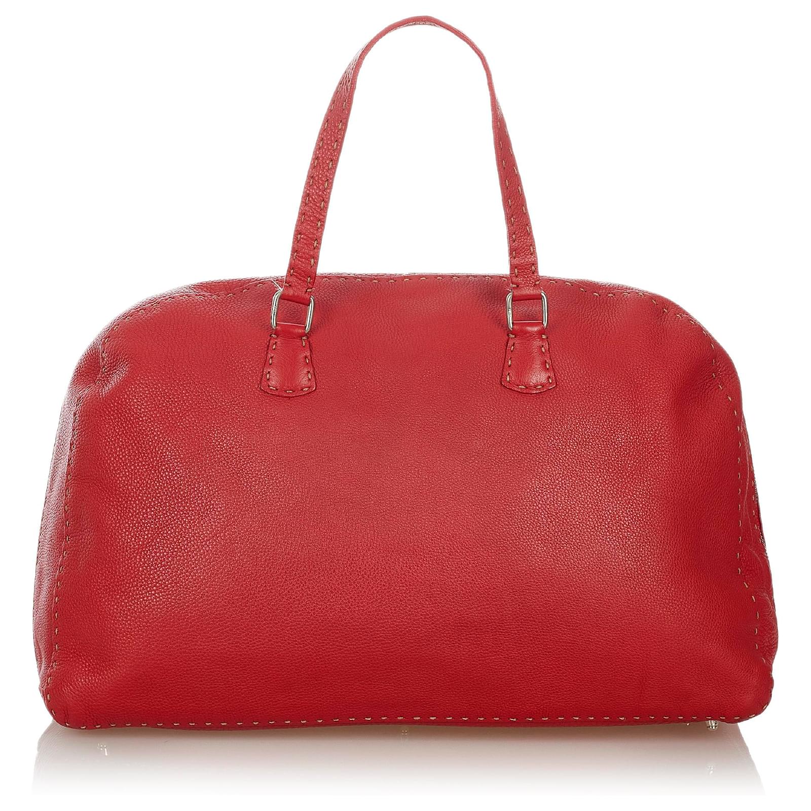Fendi Red Selleria Leather Handbag Pony-style calfskin ref.424616 ...