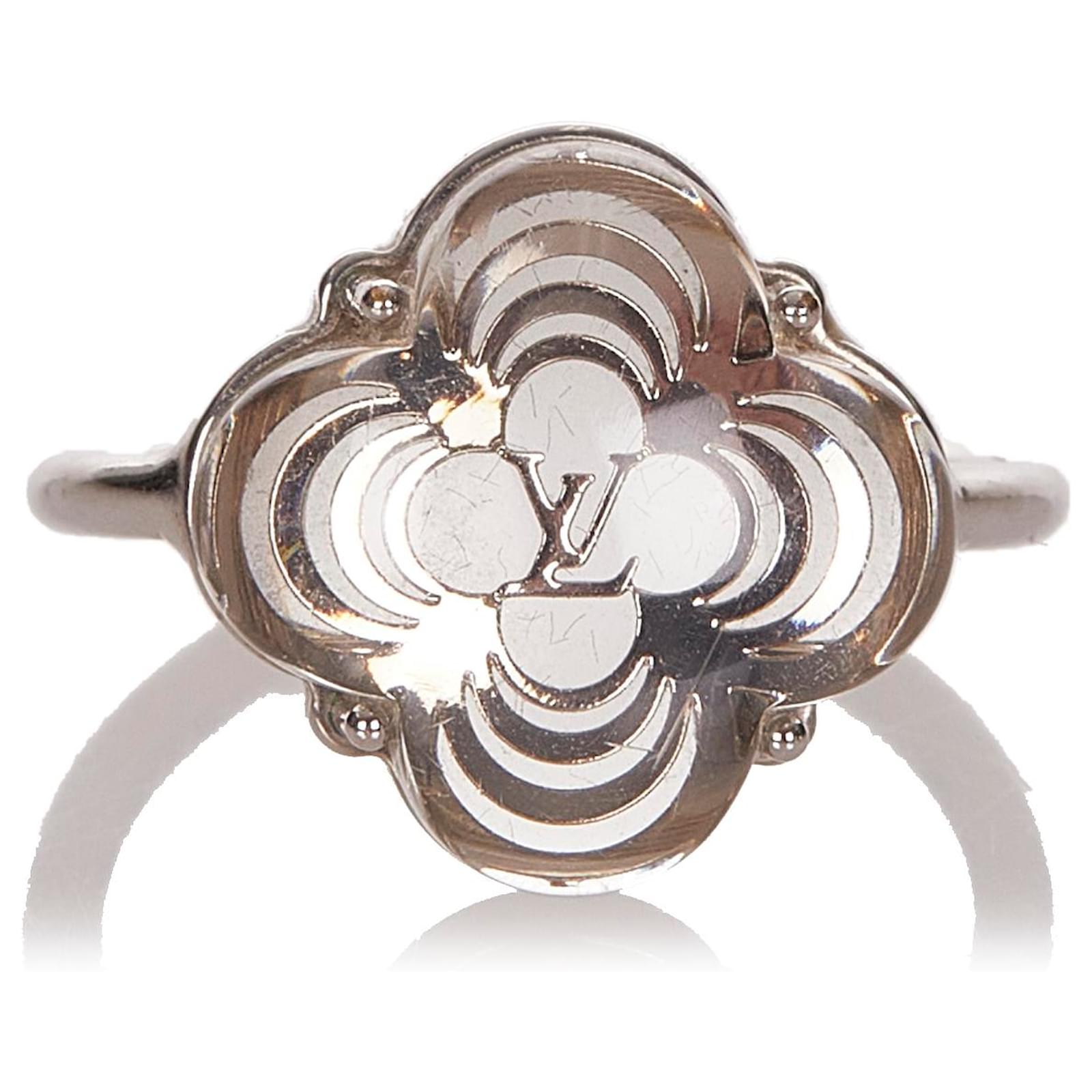 Louis Vuitton Silver Flower Ring Silvery Metal ref.424619 - Joli