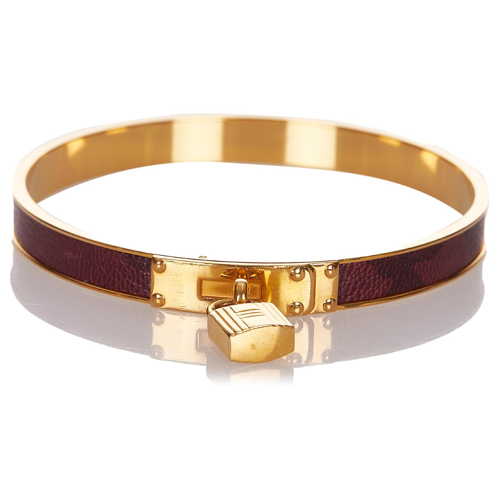 Hermès Hermes Gold Kelly H Lock Bracelet Black Golden Metal ref.424821 ...