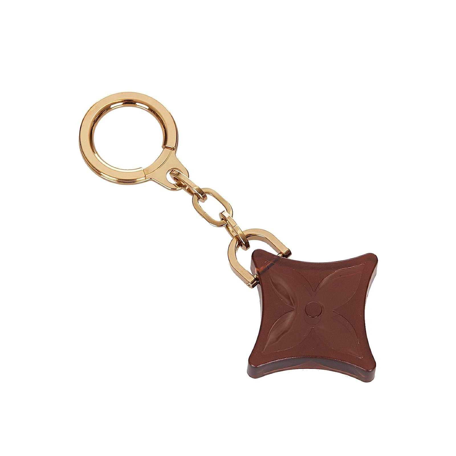 Louis Vuitton Brown Monogram Flower Key Chain Golden Dark brown Metal  Plastic ref.424853 - Joli Closet