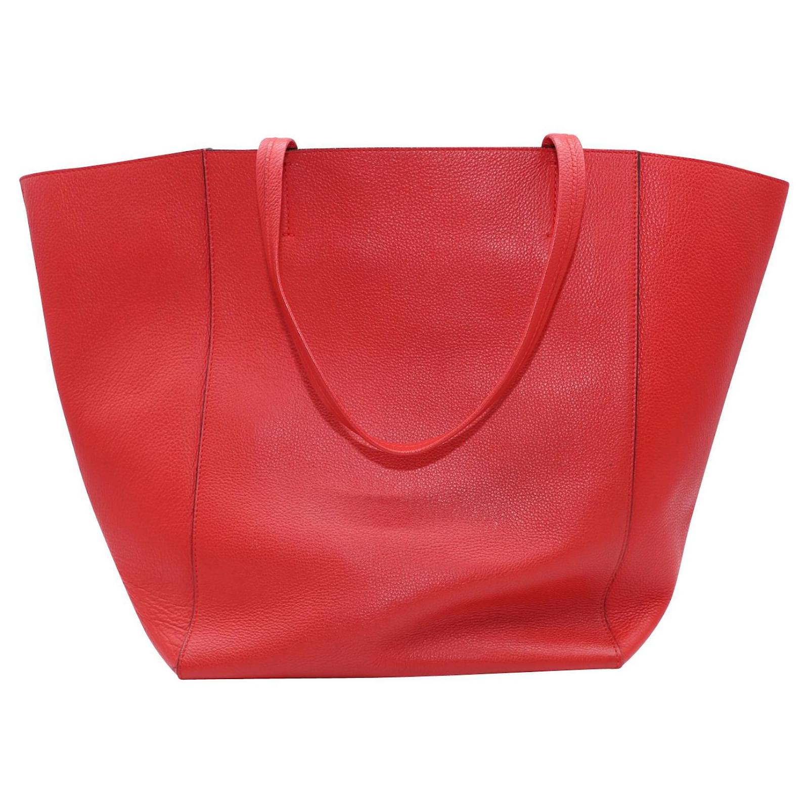 Phantom Céline Large Cabas Tote Bag in Red Calfskin Leather Pony-style  calfskin ref.425821 - Joli Closet