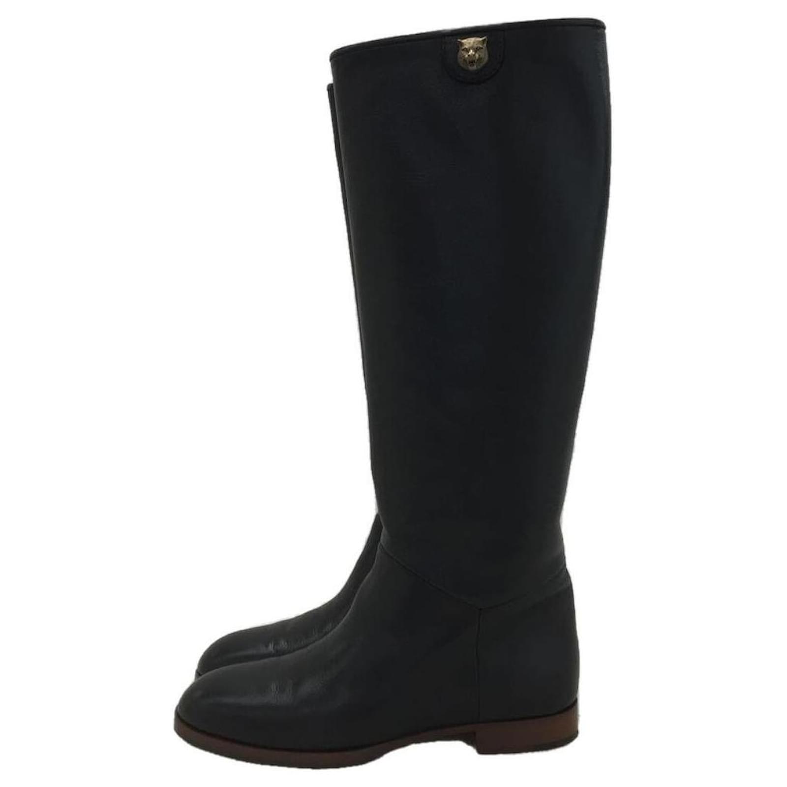 Usado] Botas largas GUCCI / 35 / cuero negro / ref.425956 - Joli Closet
