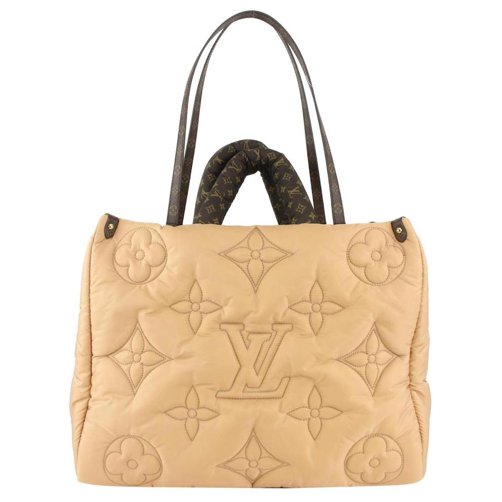 Louis Vuitton Beige Puffer Quilted Pillow Onthego GM 2Way Tote Bag