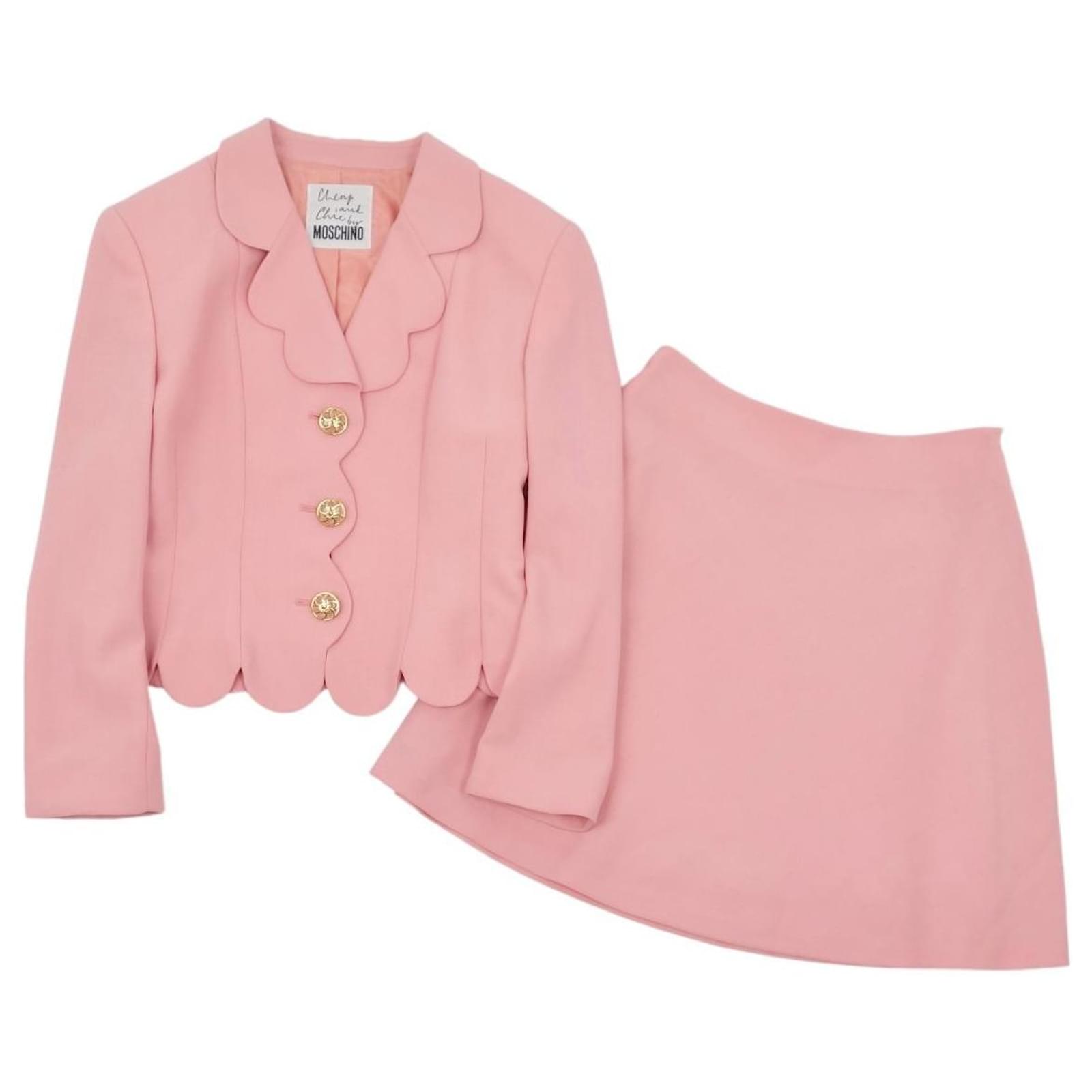 Moschino MOSCHINO suit setup jacket skirt wool decorative