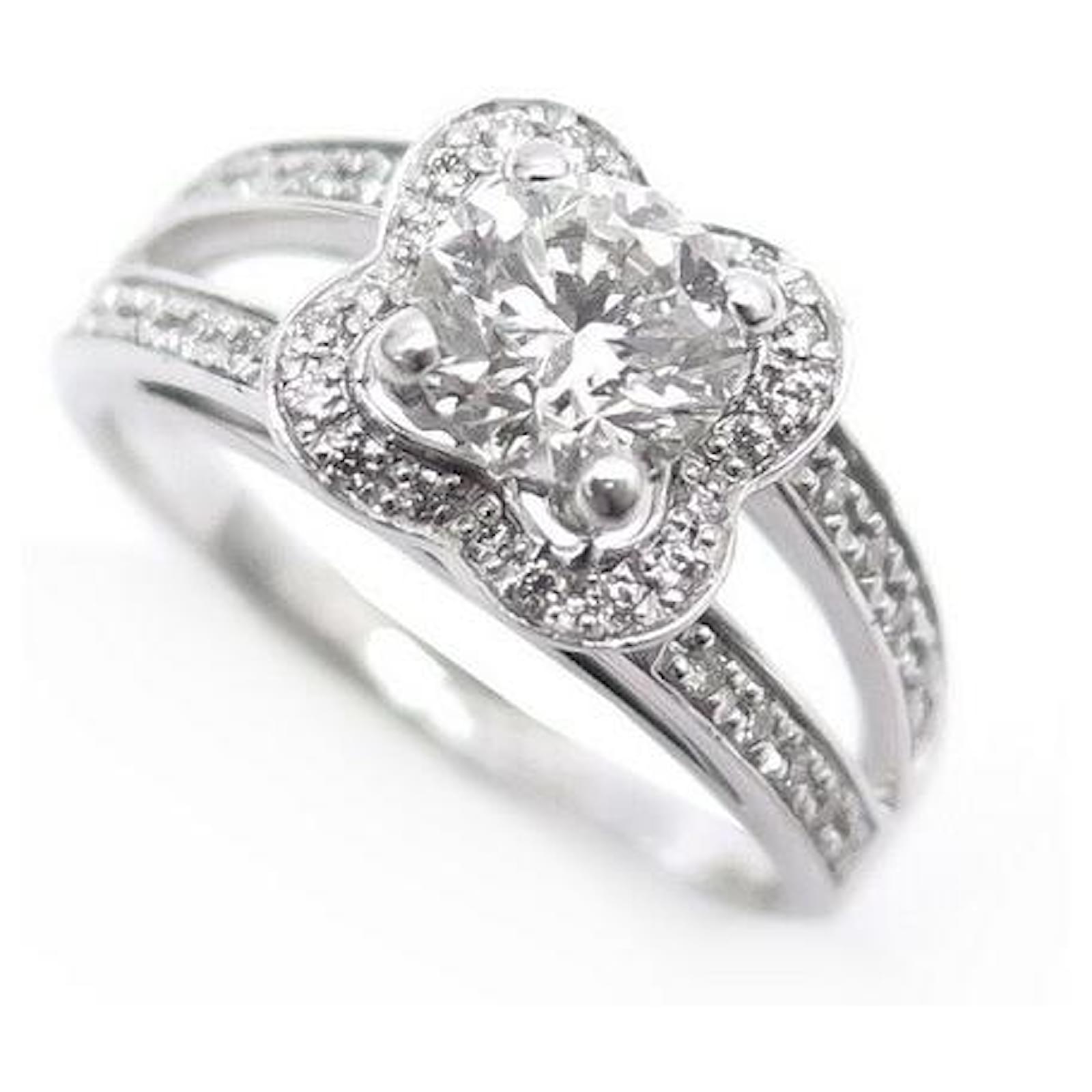 CHANCE OF LOVE N MAUBOUSSIN RING7 51 WHITE GOLD 18K DIAMONDS