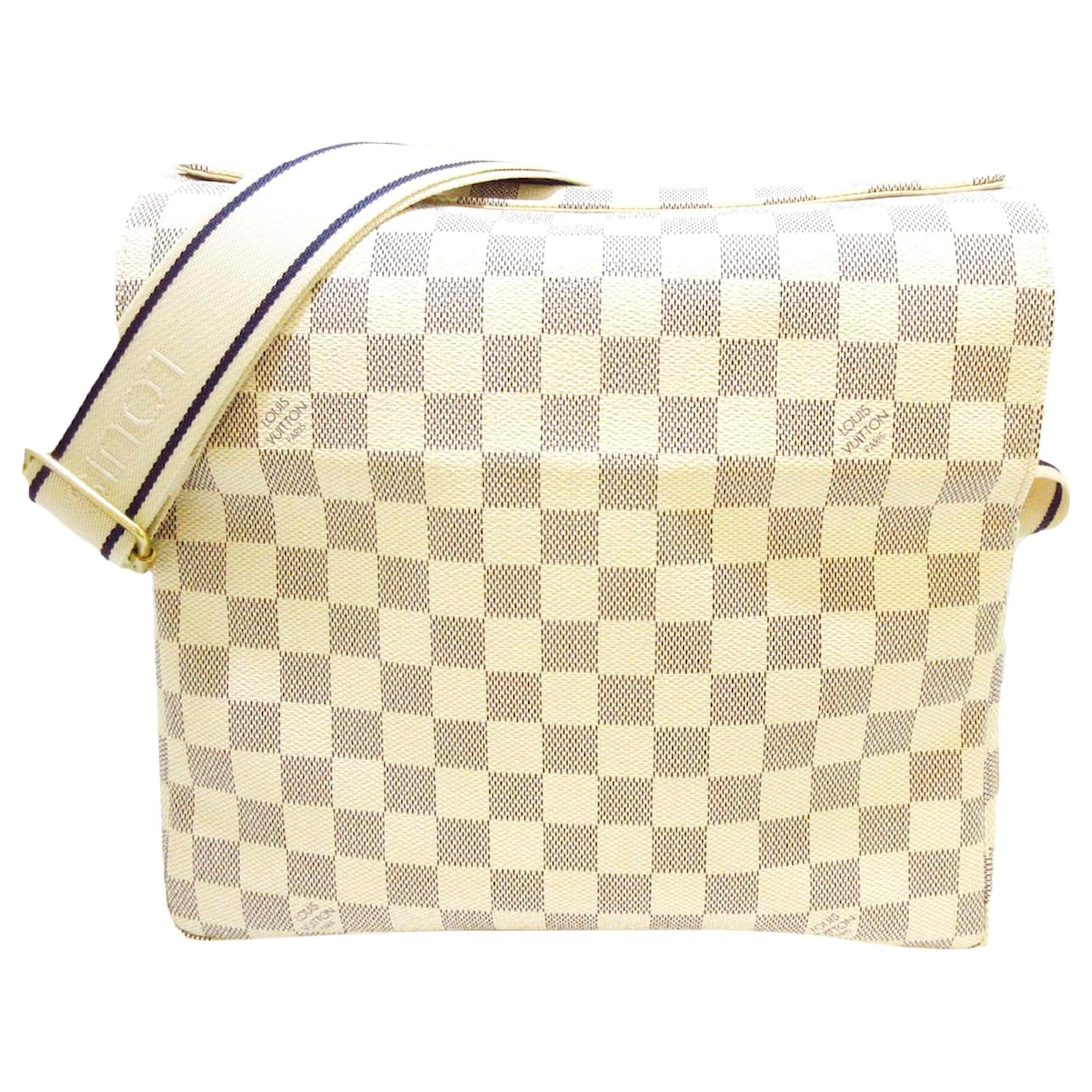 Louis Vuitton White Damier Azur Naviglio Blue Cloth ref.976345 - Joli Closet