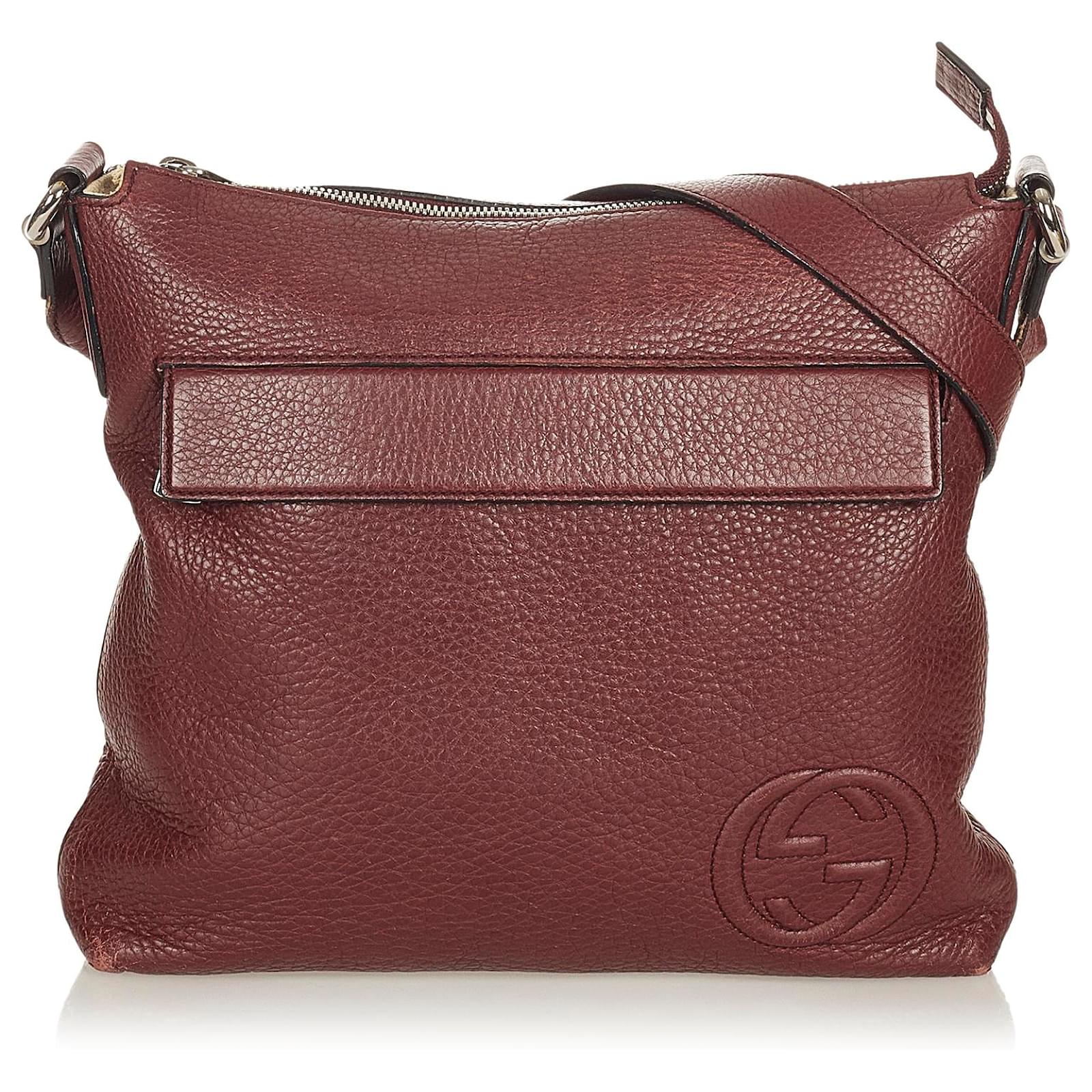 Gucci Red Leather Crossbody Bag Dark red Ponystyle calfskin ref.427427