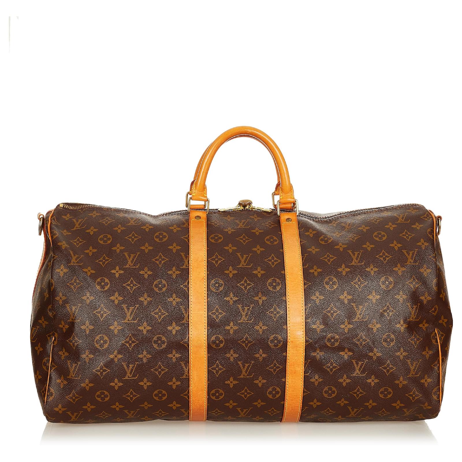 Louis Vuitton Monogram Keepall Bandouliere 55 Leather Fabric Brown