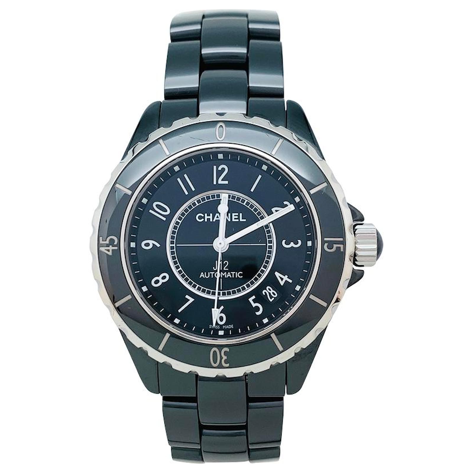 Chanel watch model J12black ceramic and steel. ref.428014 - Joli