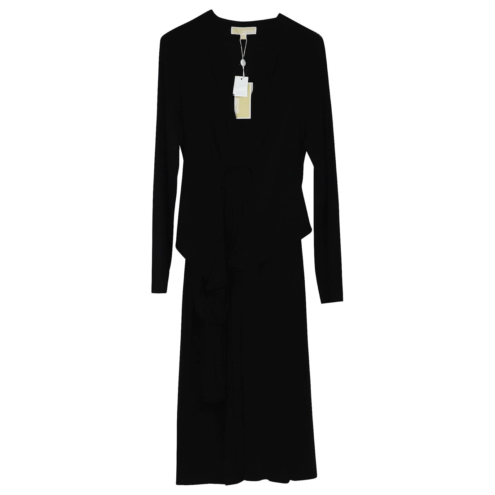 Michael Kors Wrap Dress in Black Polyester ref.428529 - Joli Closet