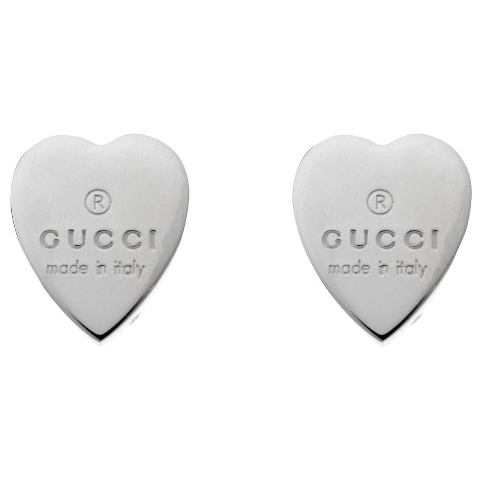 Used] Gucci Earrings GUCCI Accessories Women's Heart Silver 925 Silvery   - Joli Closet