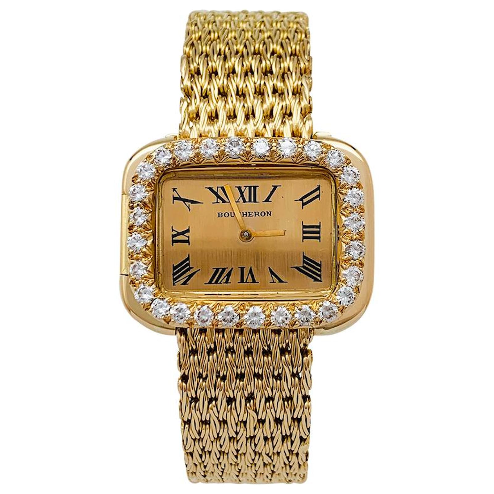 Montre Boucheron en or jaune et diamants