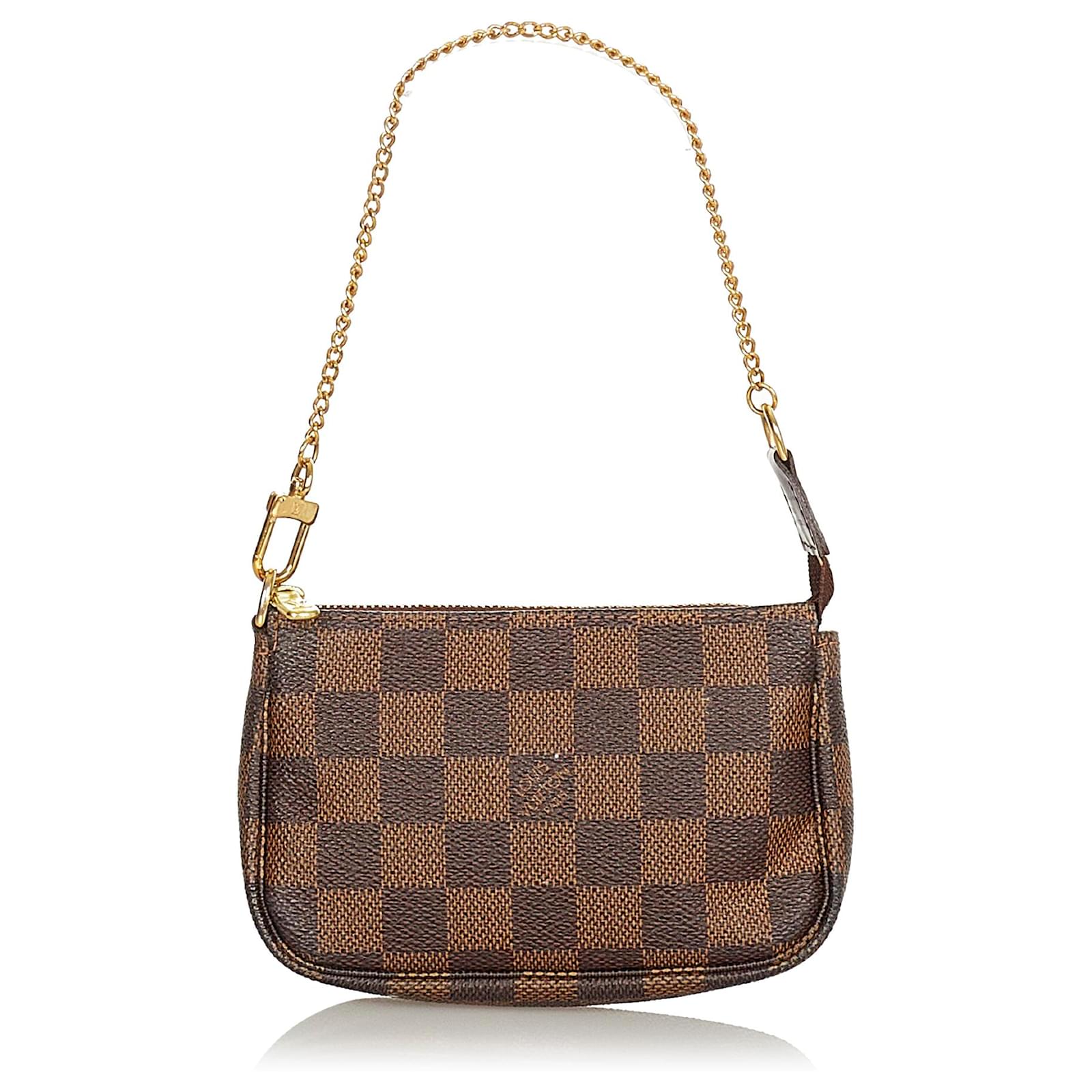 Louis Vuitton Mini pochette accessoires damier ebene Brown Cloth