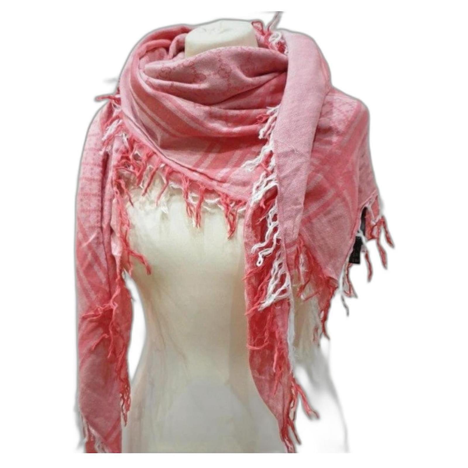 Gucci pink pashmina carré scarf Cotton  - Joli Closet