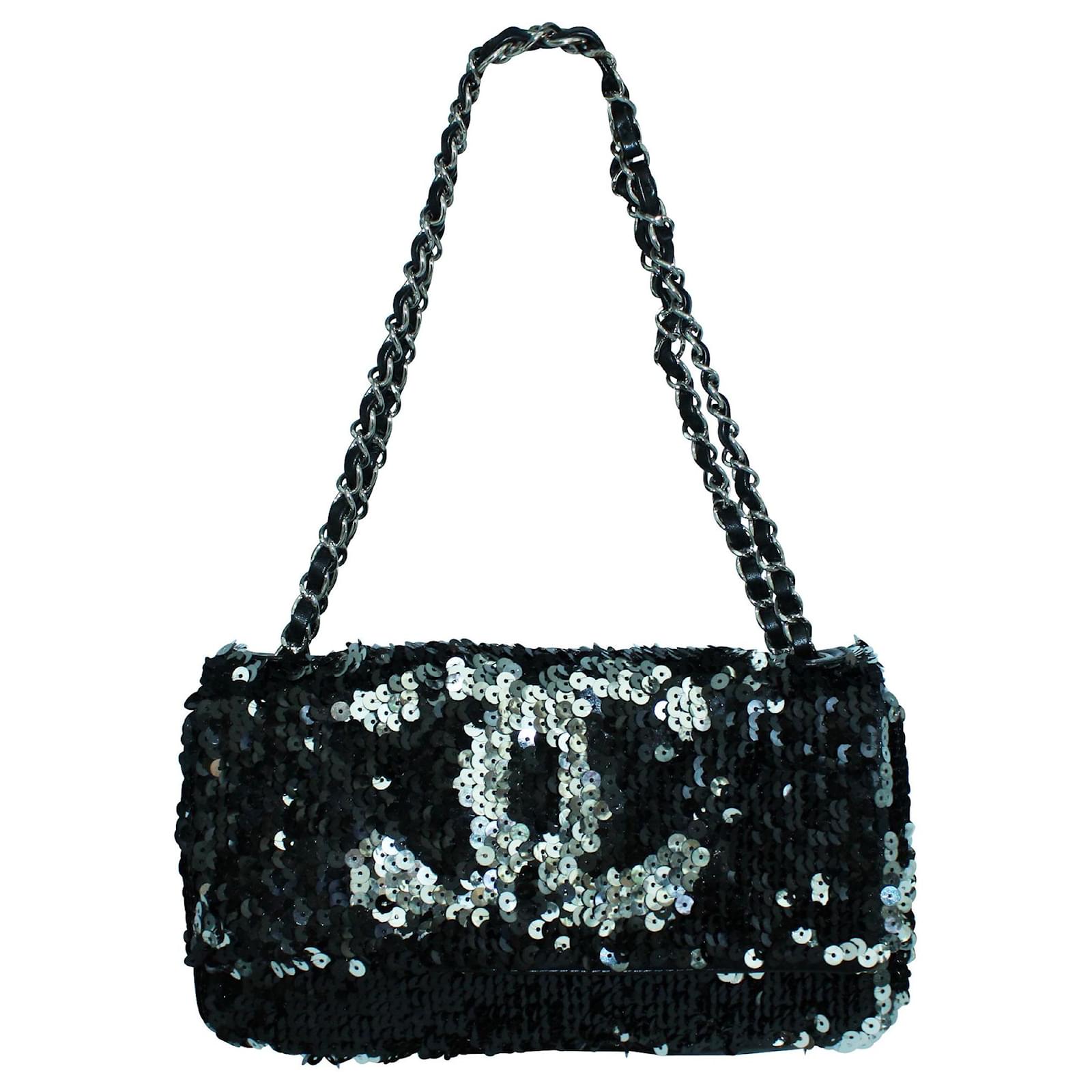 Chanel CC Limited Edition Summer Night Sequins Shoulder Bag Black