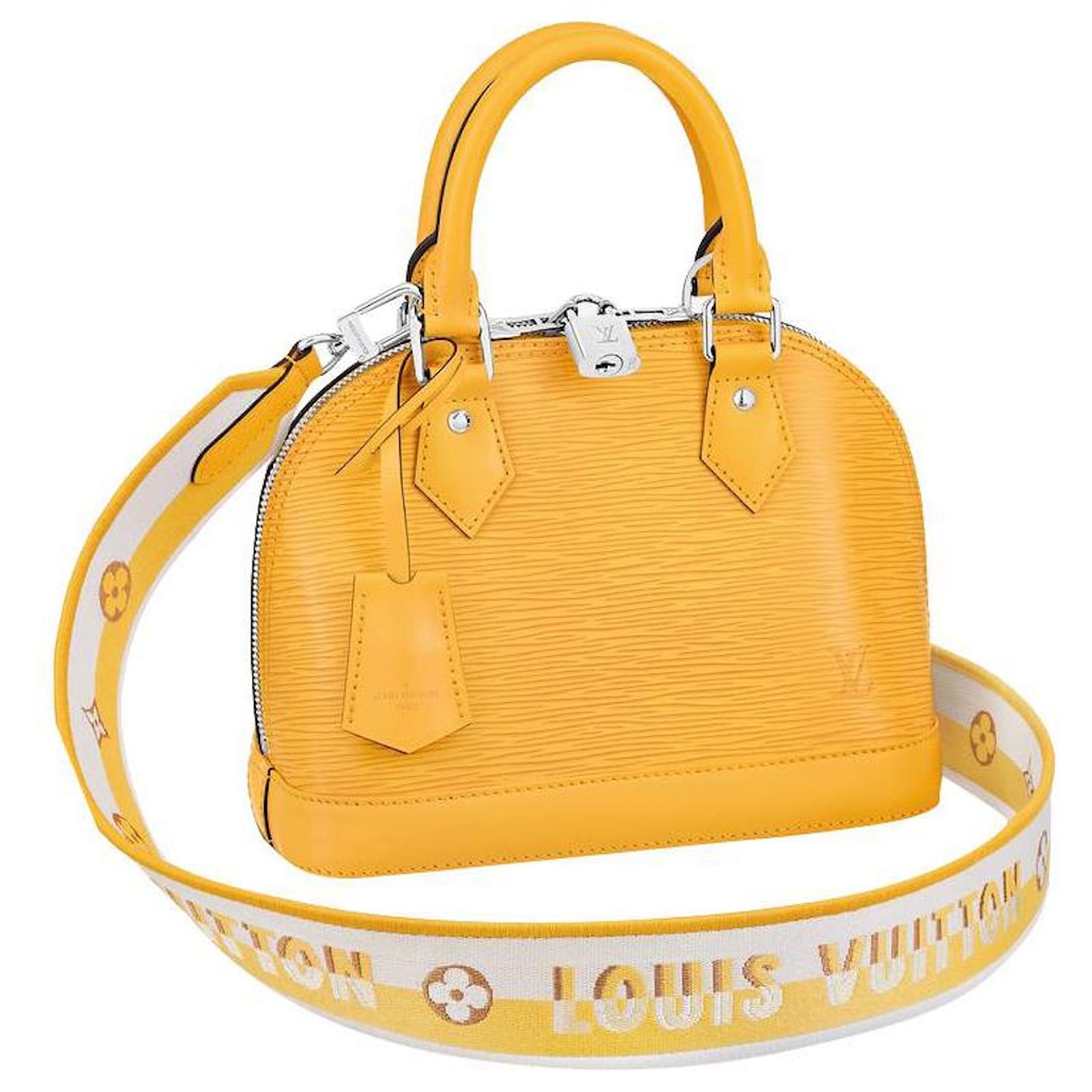 Louis Vuitton LV alma BB epi with strap Yellow Leather ref.429704