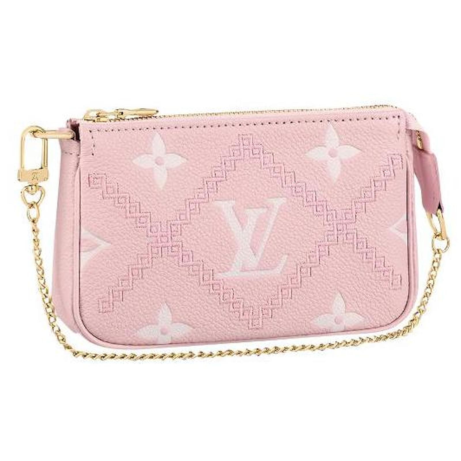 pink and white lv purse
