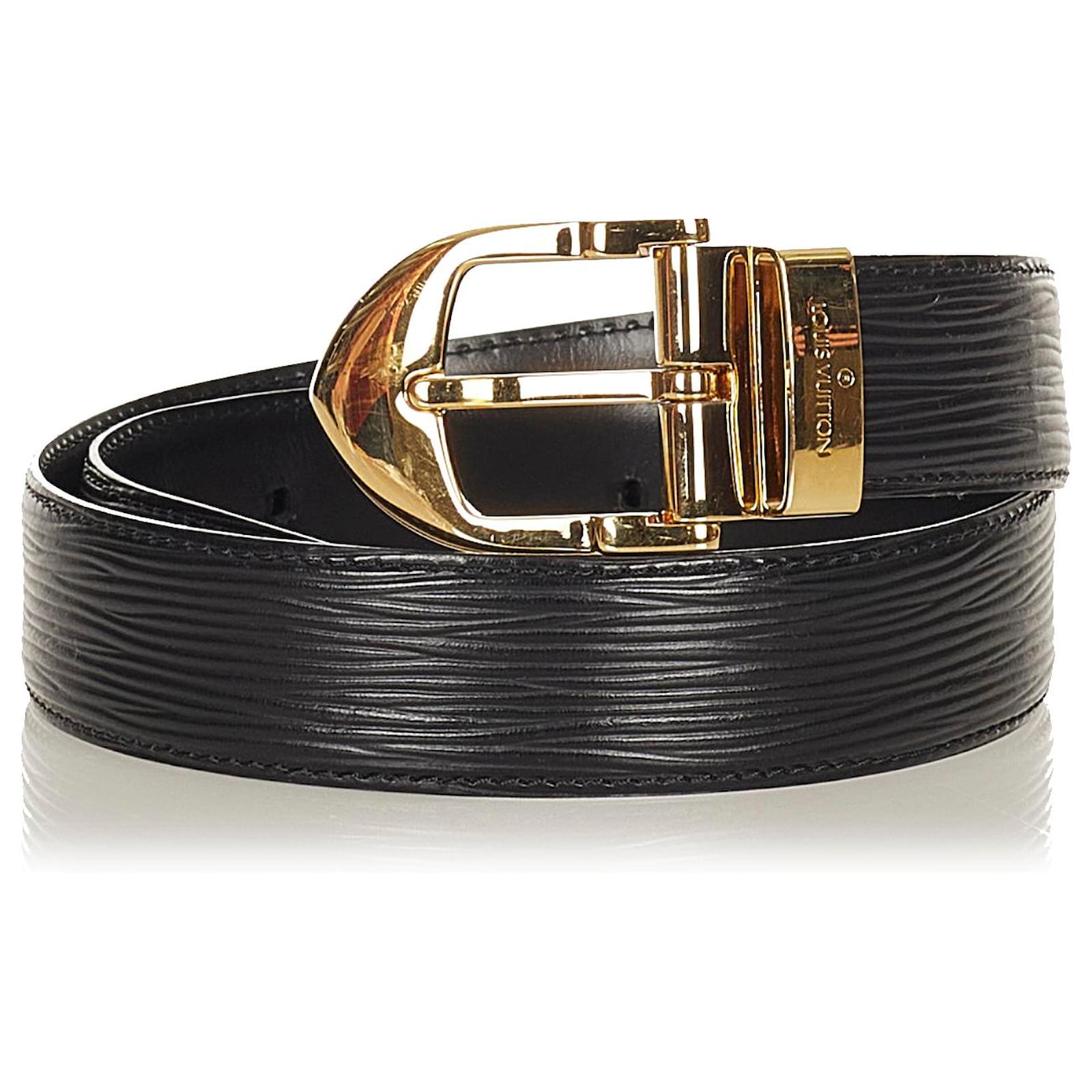 Louis Vuitton Black Epi Ceinture Belt Golden Leather Metal ref.430205 -  Joli Closet