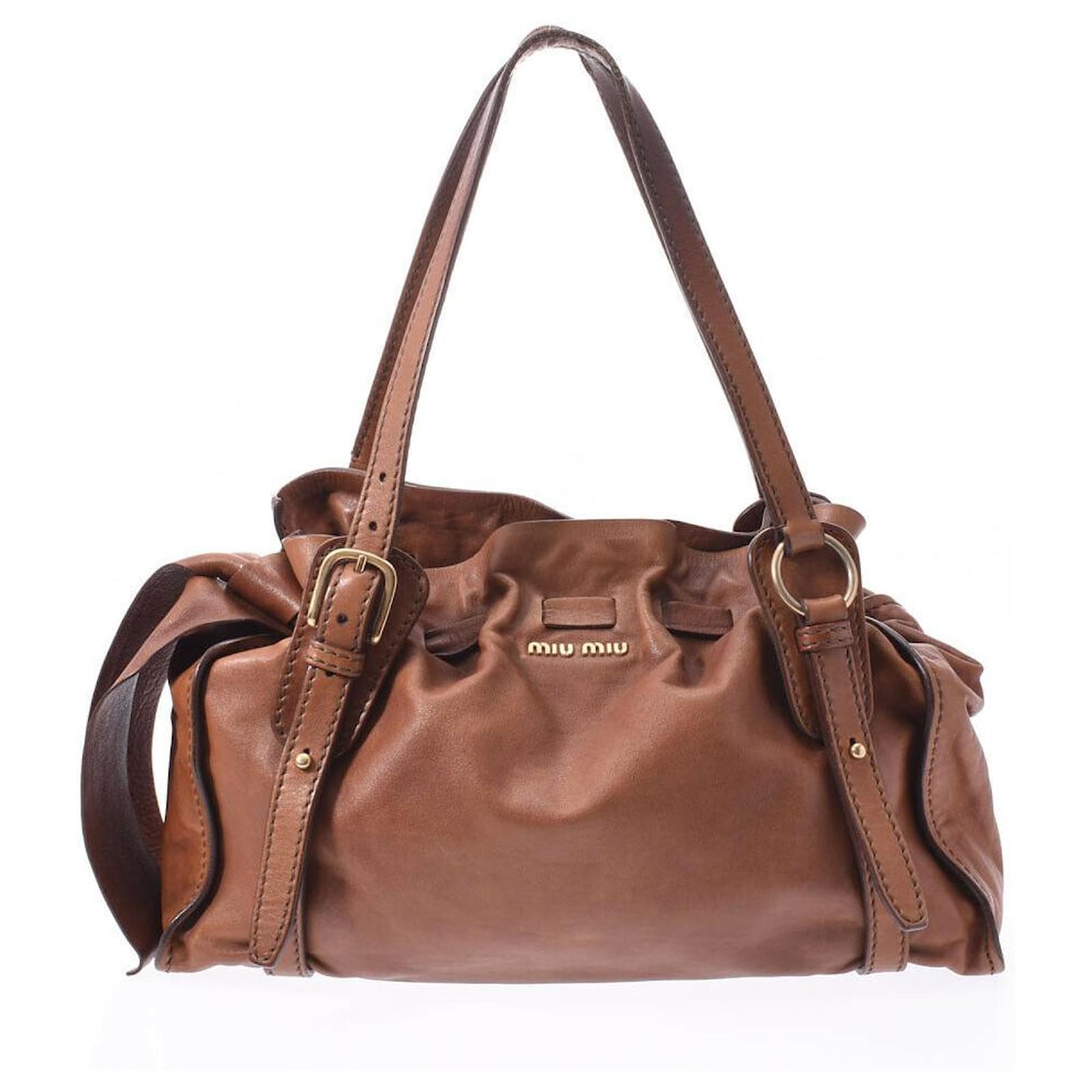 miu miu brown leather bag