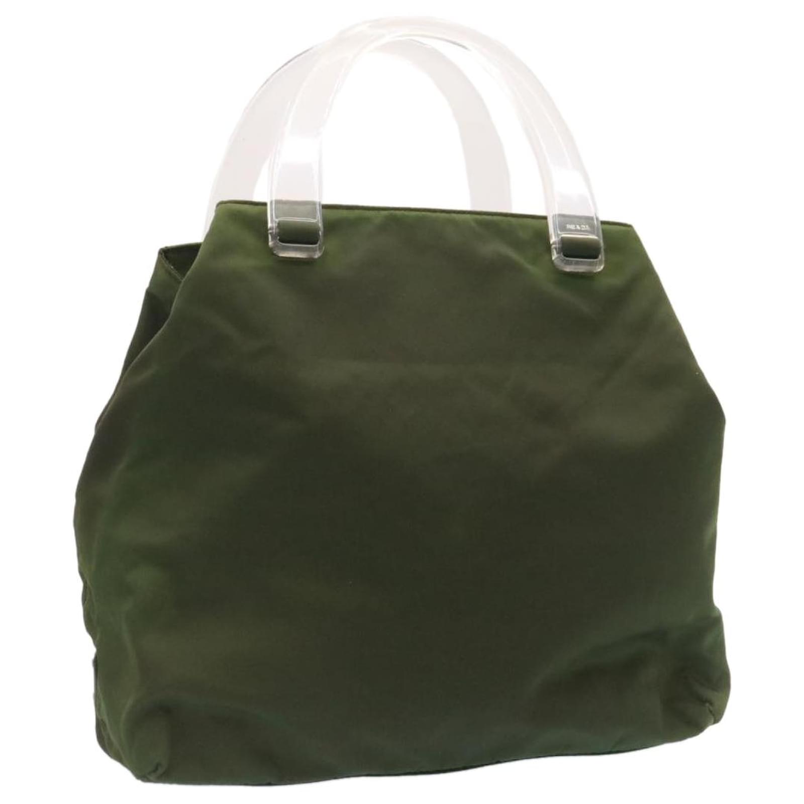 PRADA Borsa a mano Nylon Kaki Auth ti538 Cachi ref.430688 - Joli Closet