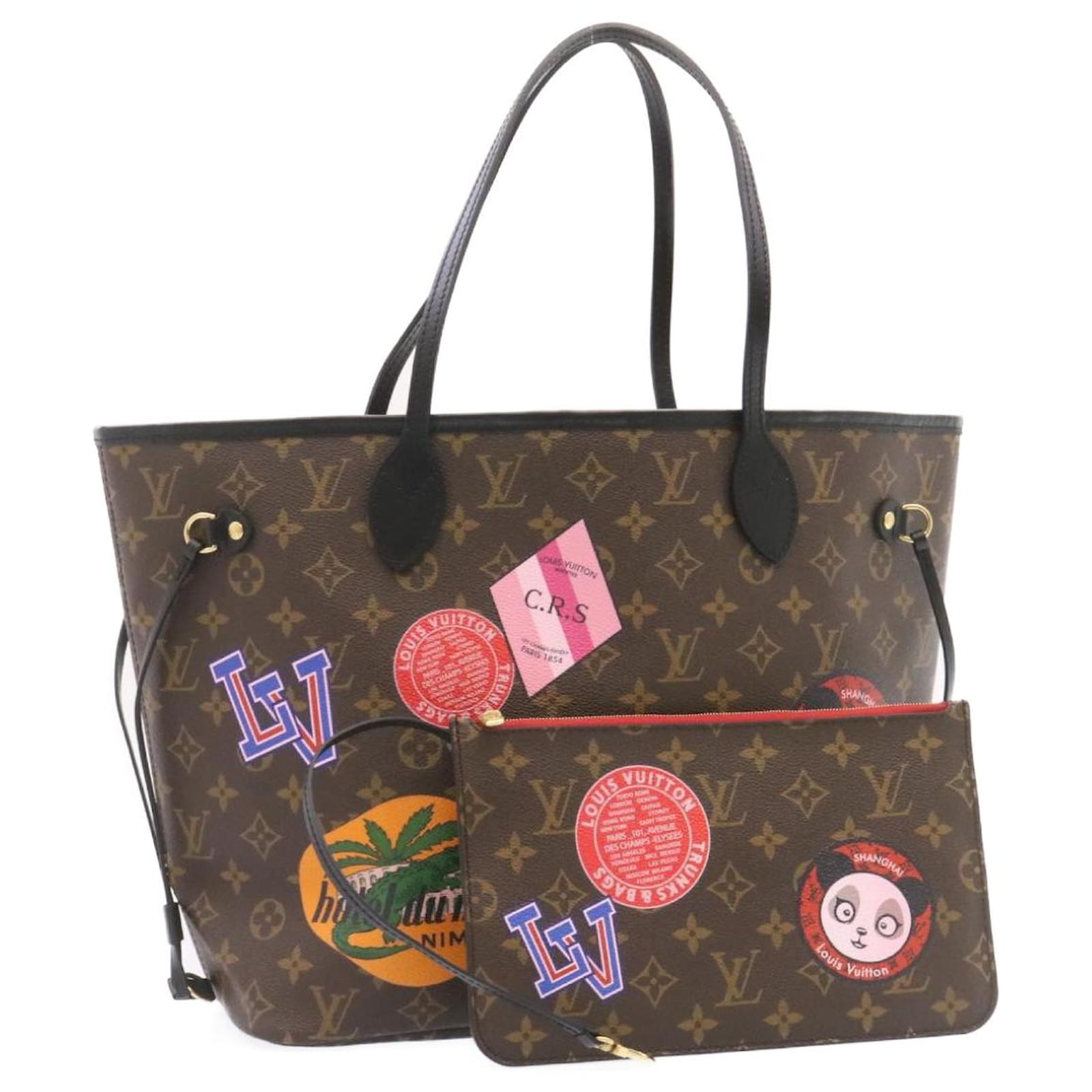 Louis+Vuitton+Neverfull+World+Tour+Monogram+Tote+MM+Brown+Canvas for sale  online