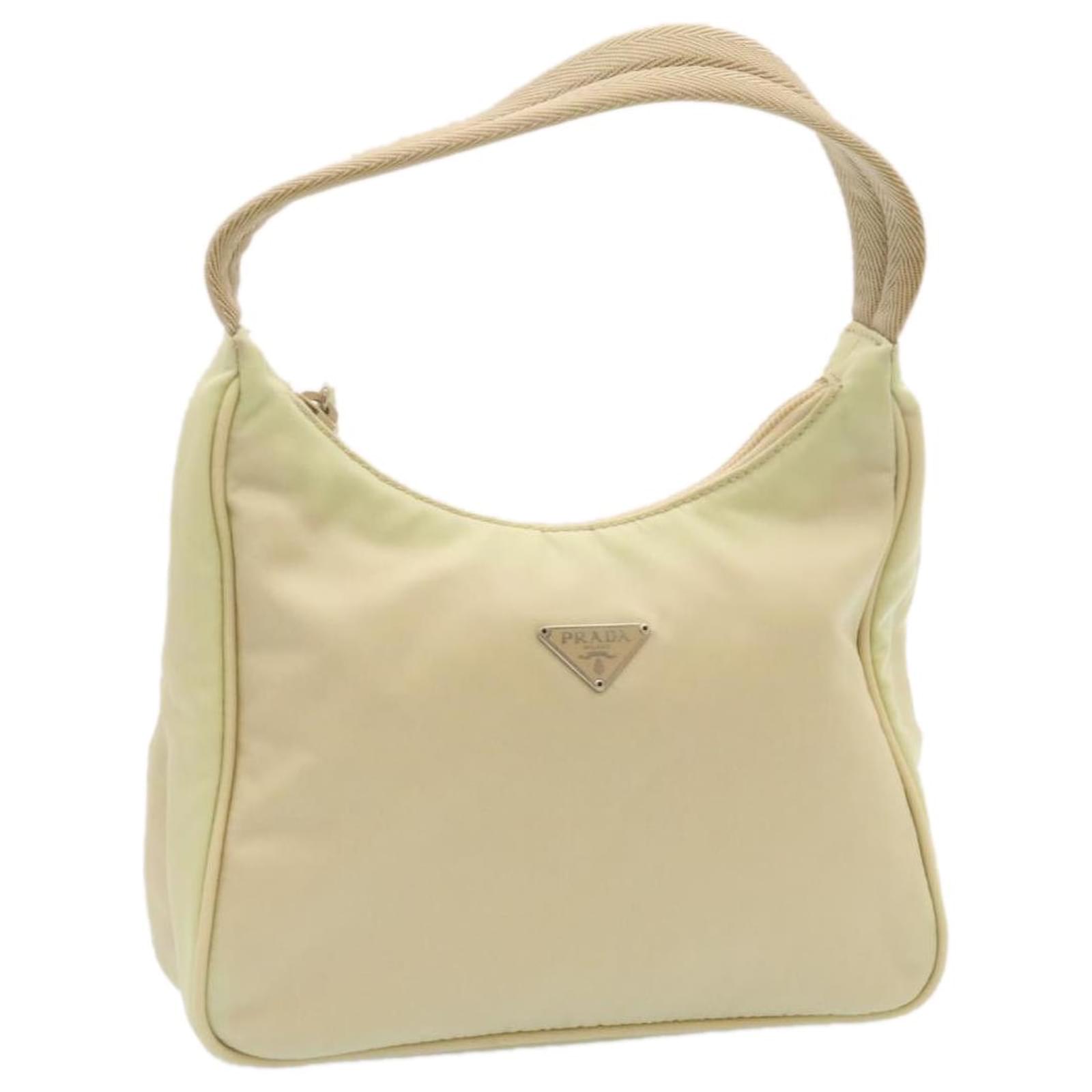 Bolsa de mano PRADA Nylon Cream Auth 26021 Crudo ref.431825 - Joli Closet