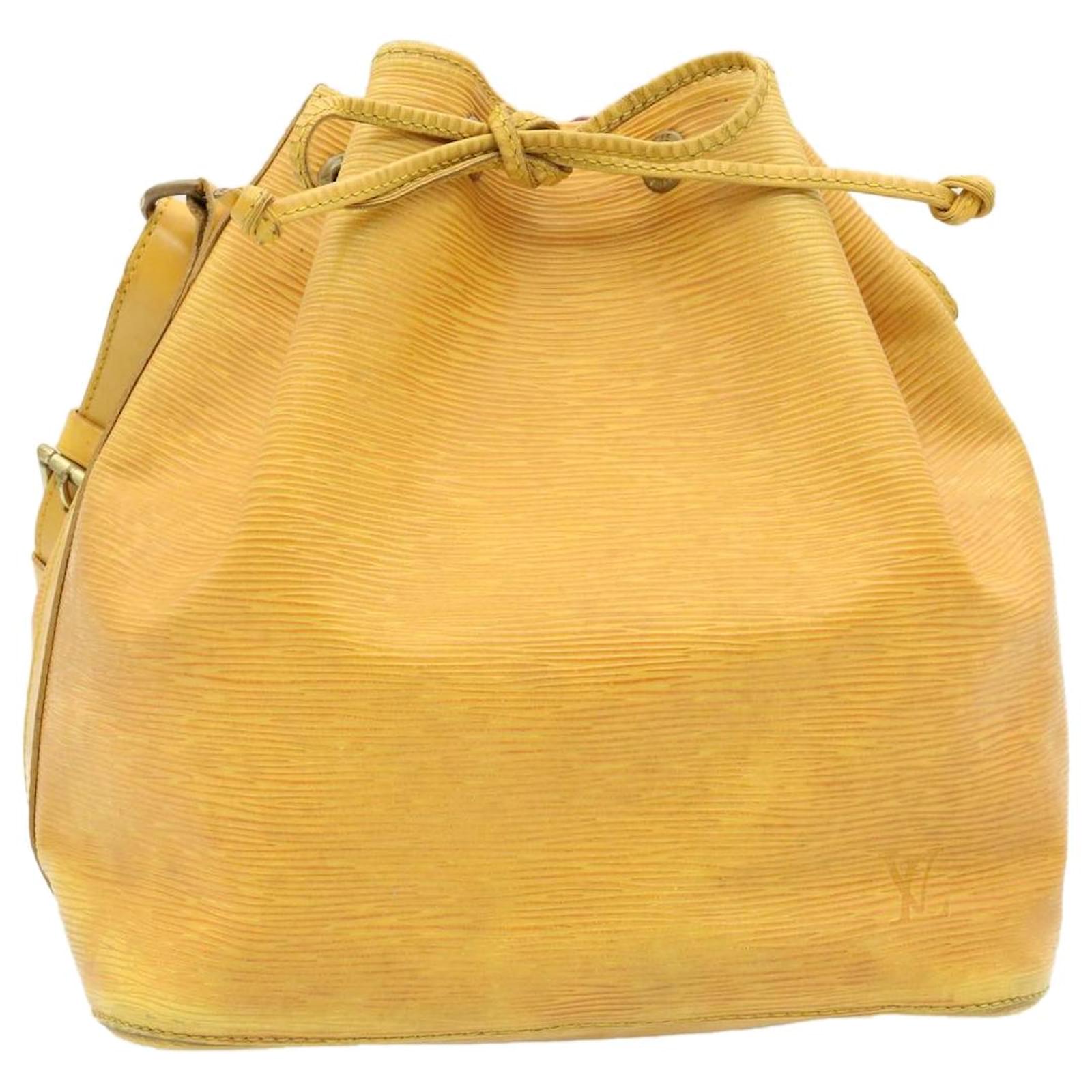 Louis Vuitton, Bags, Auth Petit Noe Yellow Epi Leather Shoulder Bag