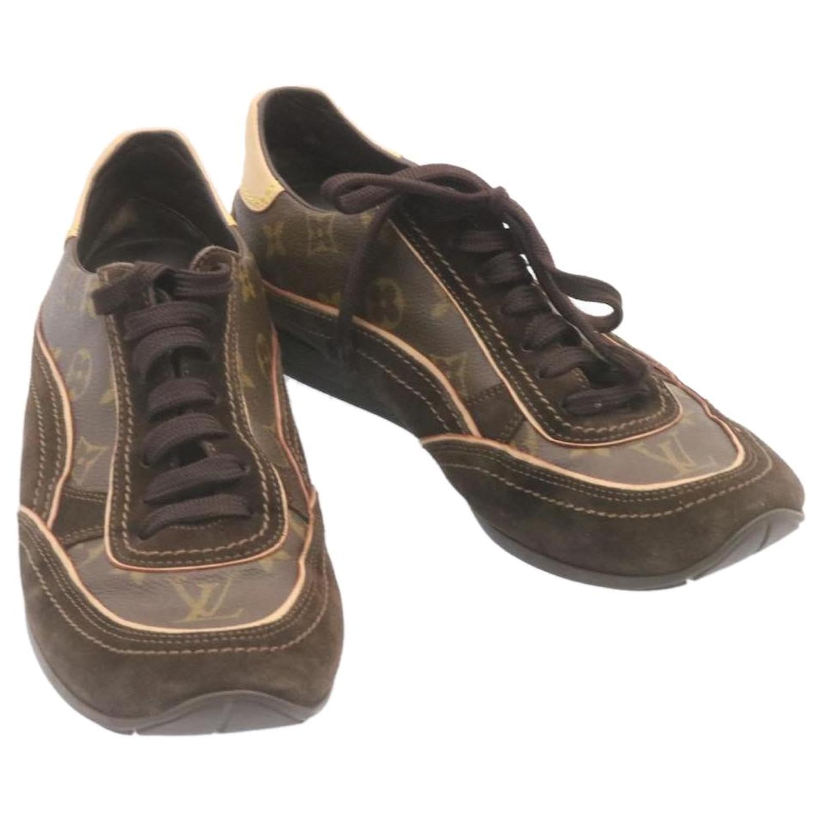 LOUIS VUITTON Monogram Suede Sneakers Brown LV Auth ar4636 ref.432048 -  Joli Closet