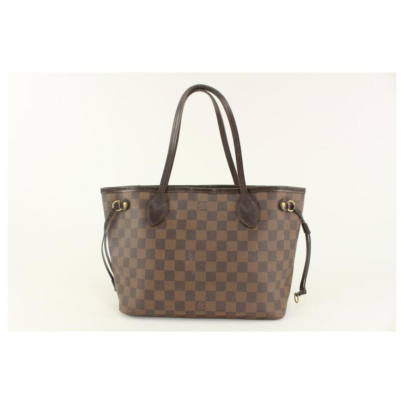 LOUIS VUITTON Damier Ebene Neverfull PM Tote Bag