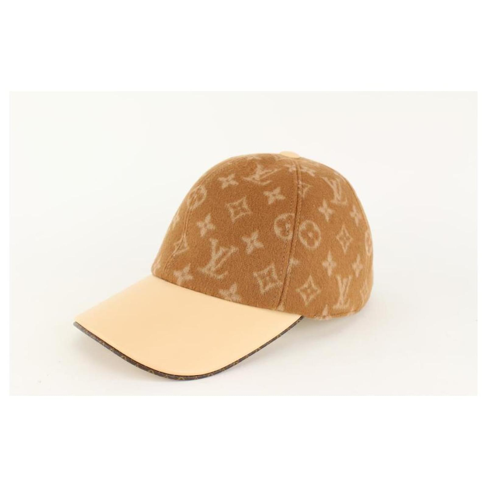 Louis Vuitton Gorra de mano de marrón caramelo x beige Gorra béisbol Ou Pas Cuero ref.433580 - Joli Closet