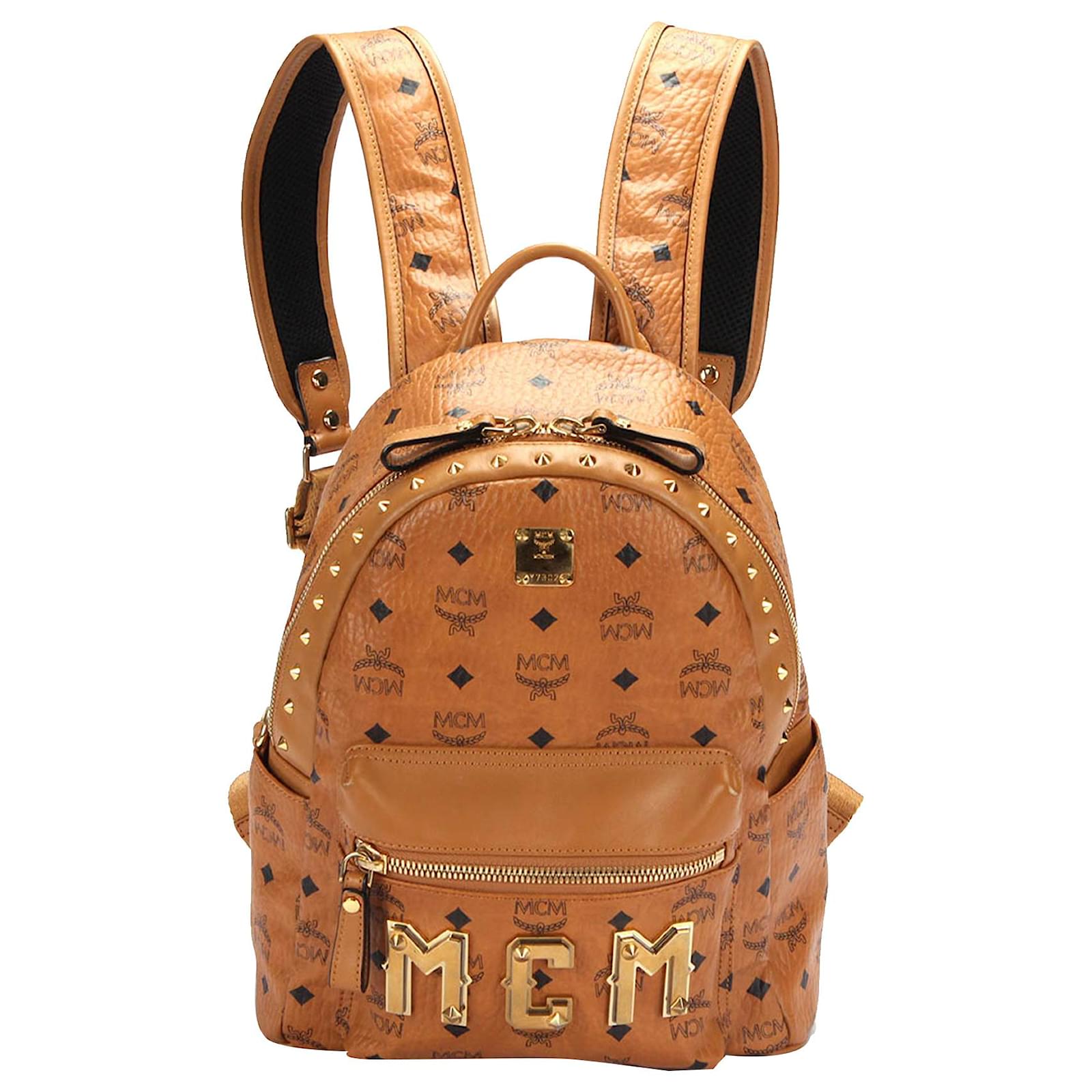 mcm brown leather backpack