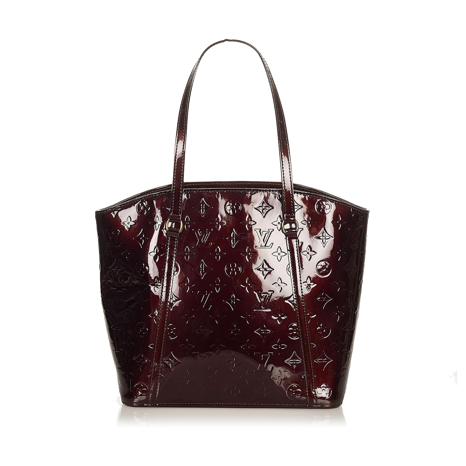 Louis Vuitton Red Vernis Avalon MM Dark red Leather Patent leather  ref.433790 - Joli Closet