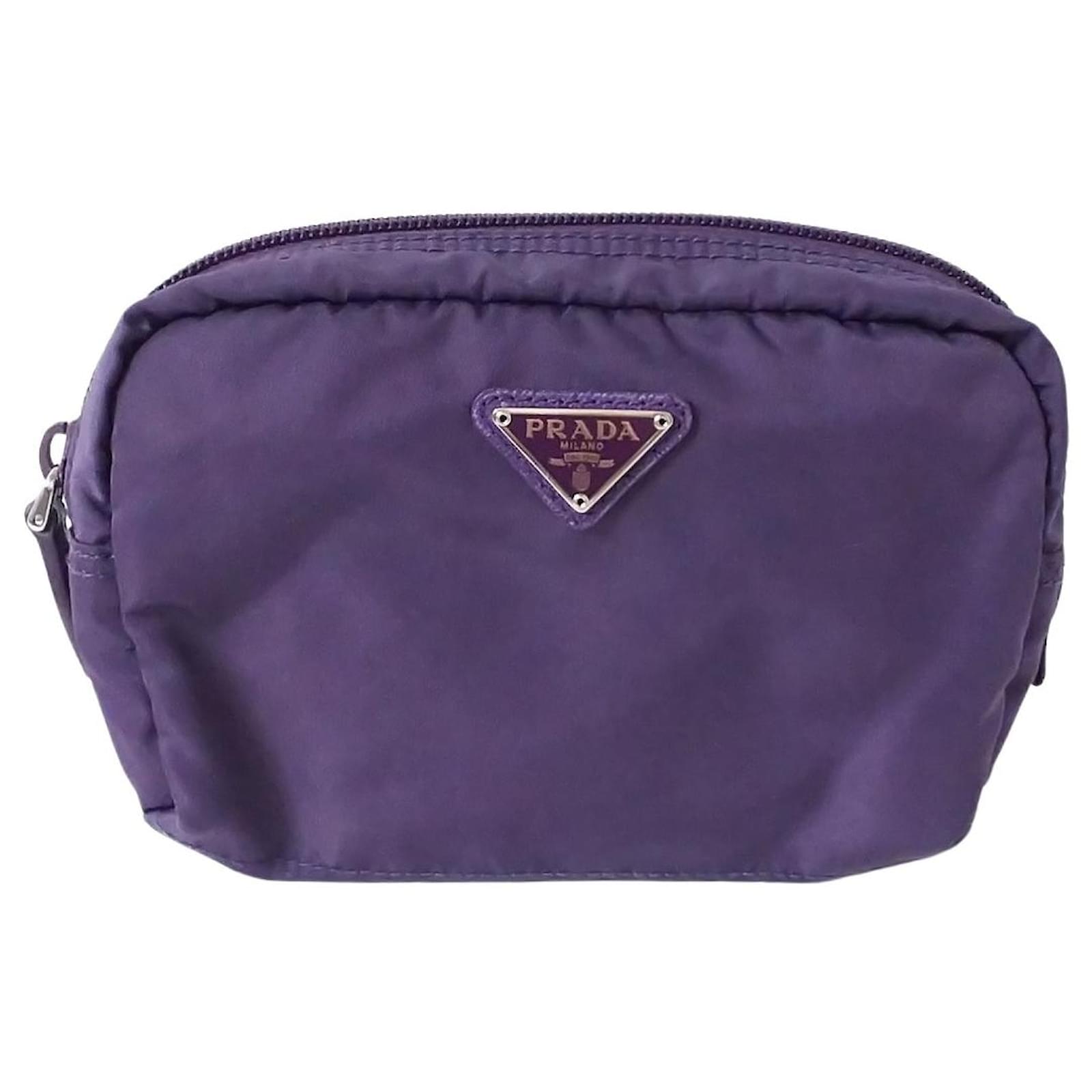 prada purple clutch