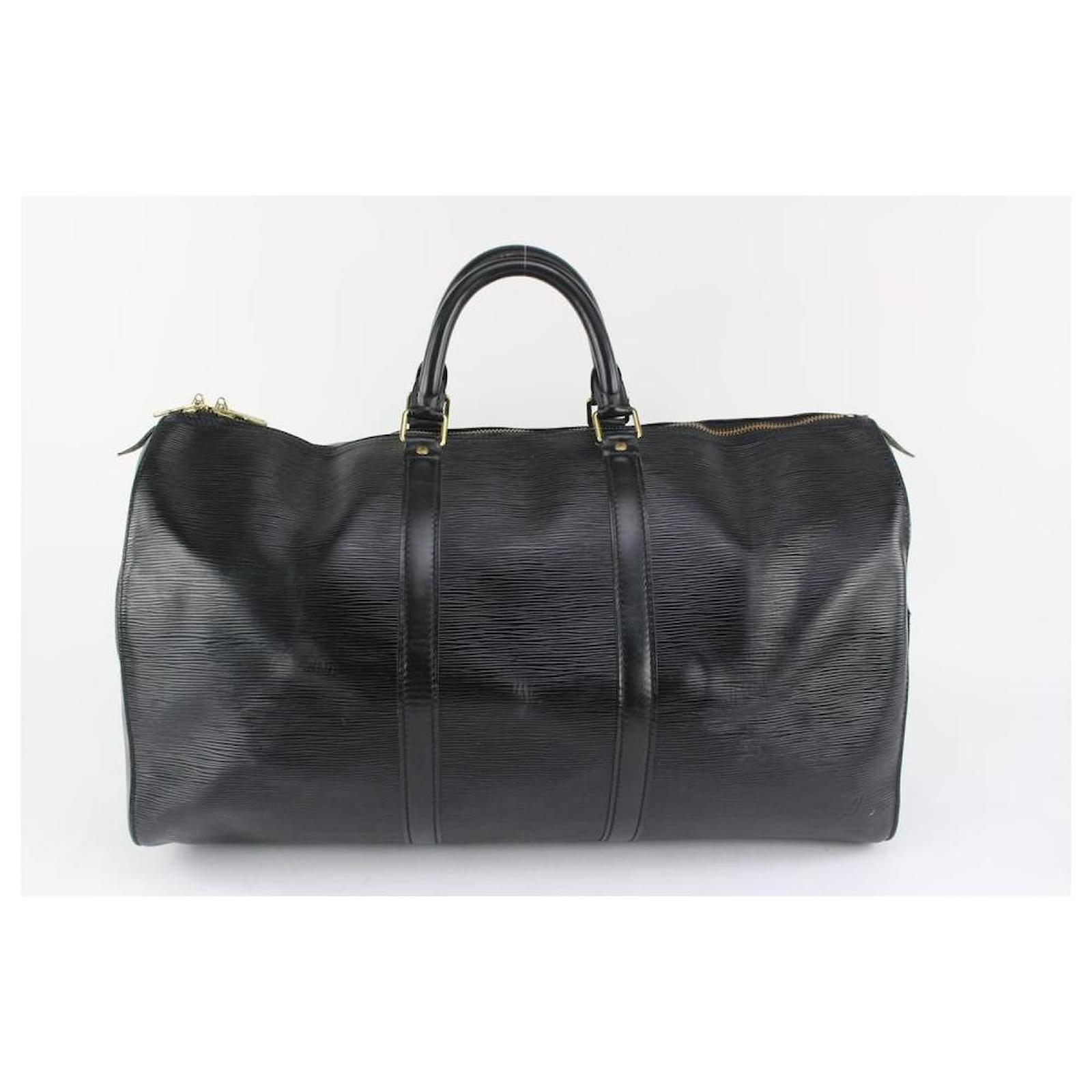 Keepall leather travel bag Louis Vuitton Black in Leather - 34293549