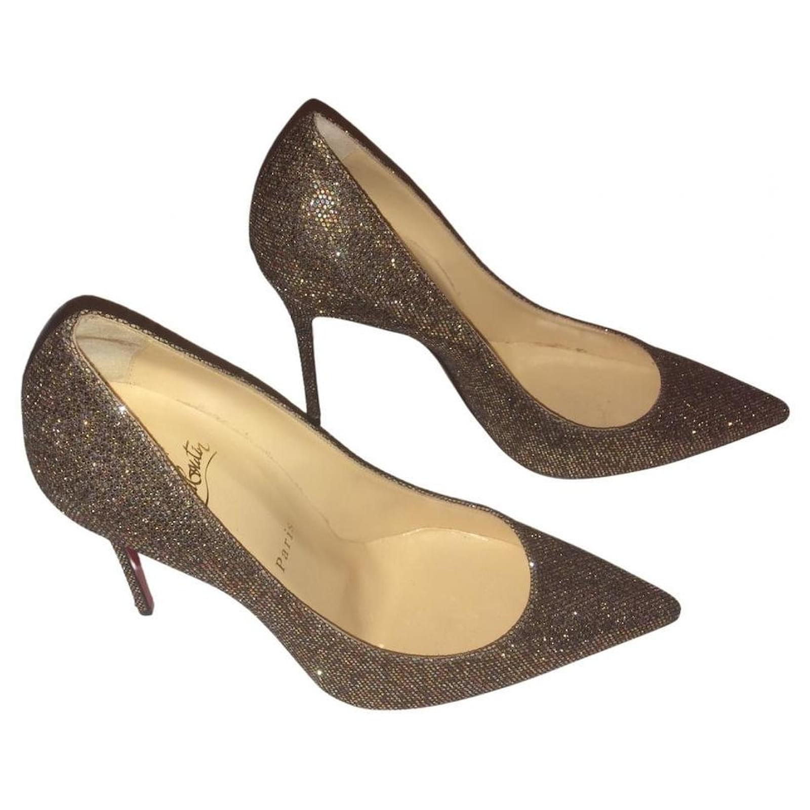 gold sparkly louboutins